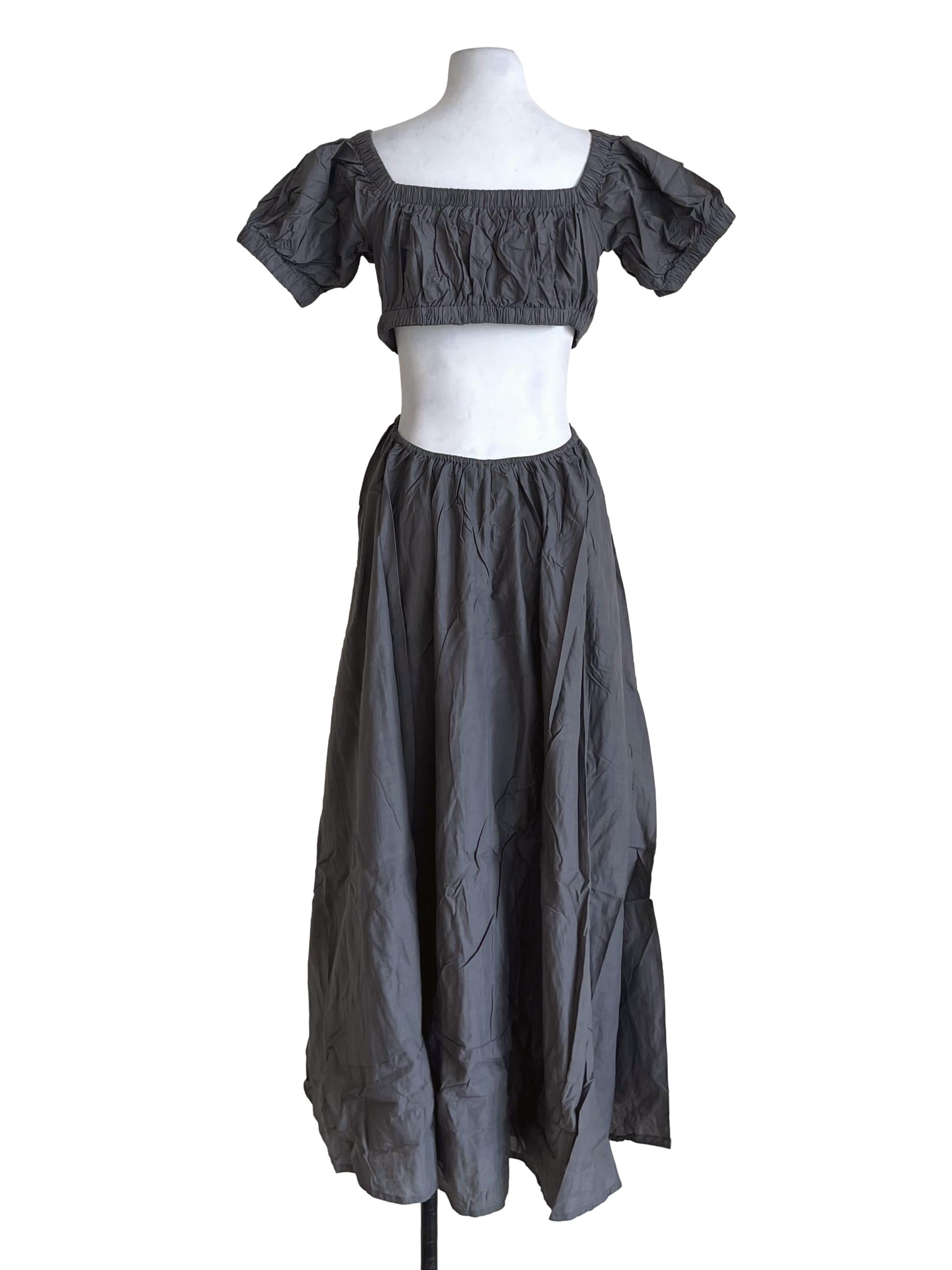 Grey Adriel Cut Out Padded Midi Dress TTR