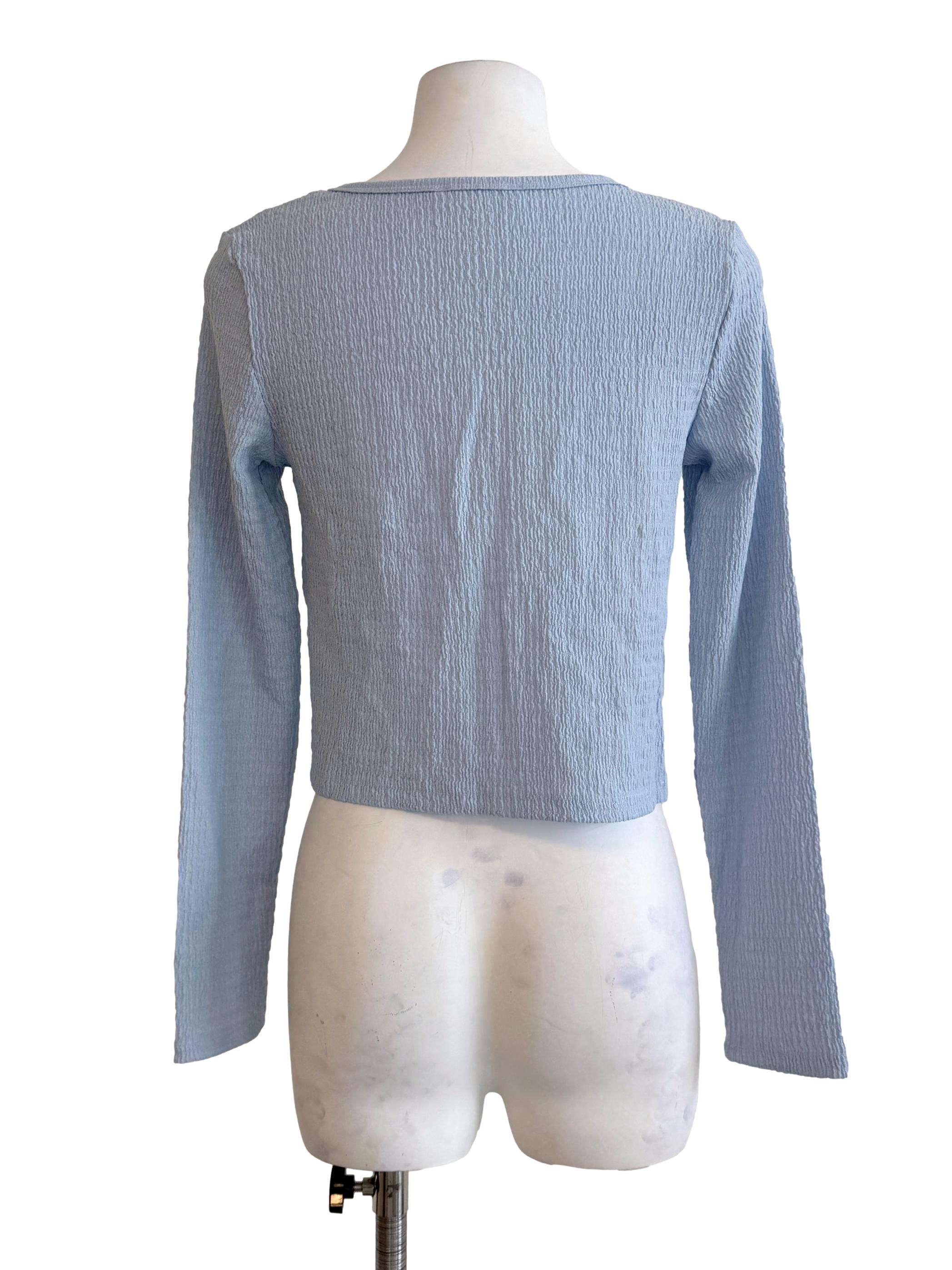 Sky Blue Long Sleeves Top