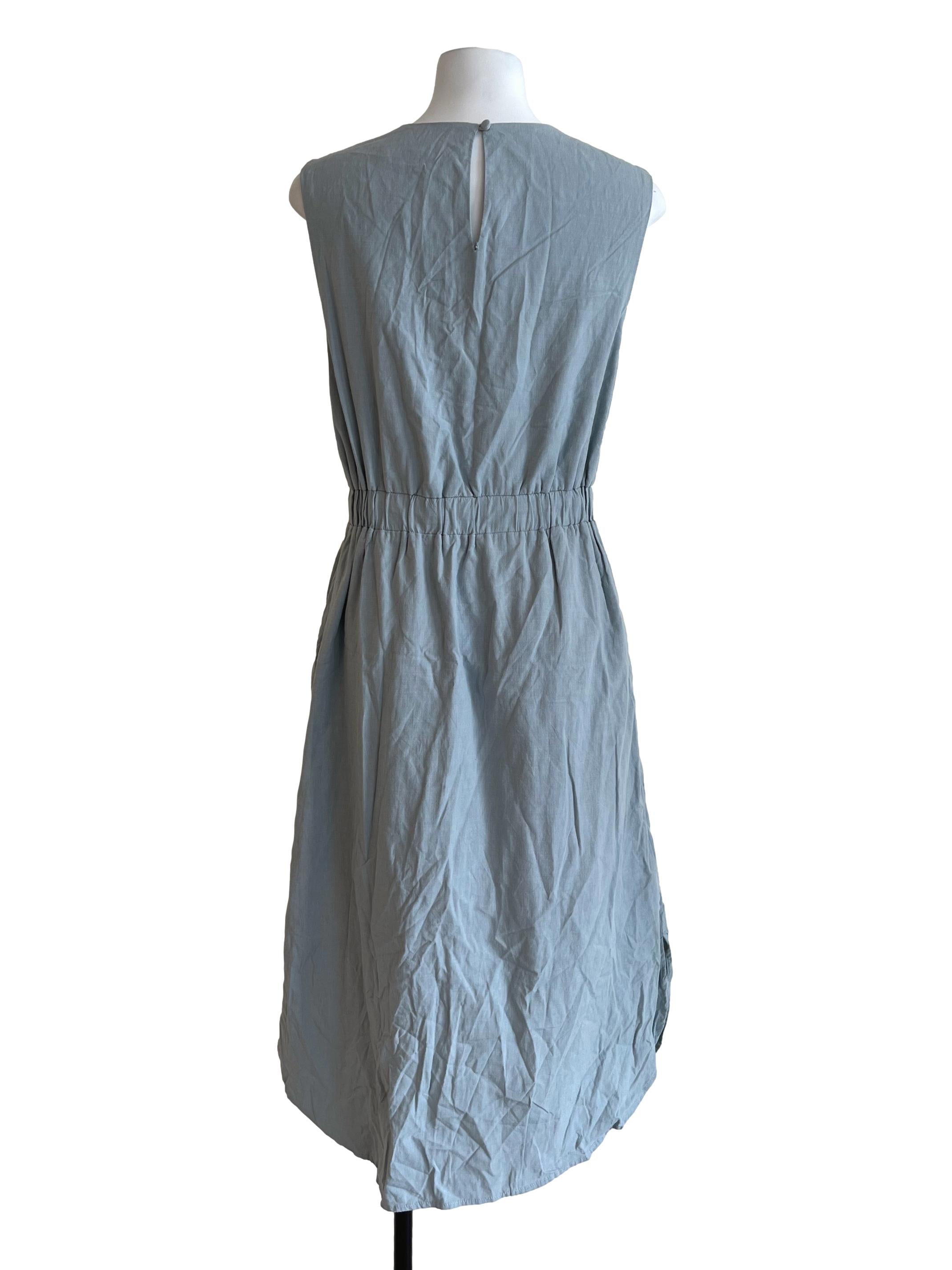 Sky Blue Sleeveless Midi Dress