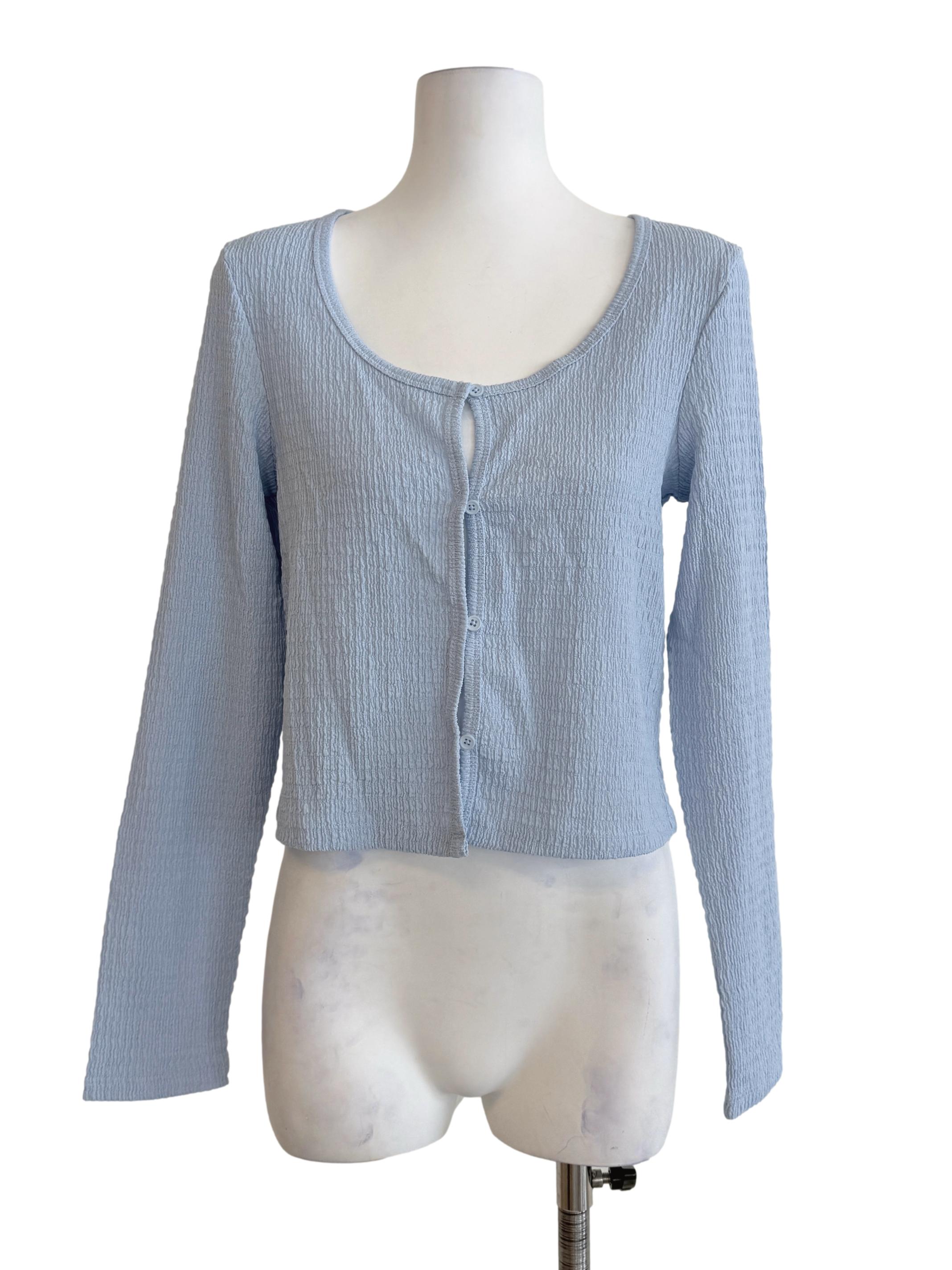Sky Blue Long Sleeves Top