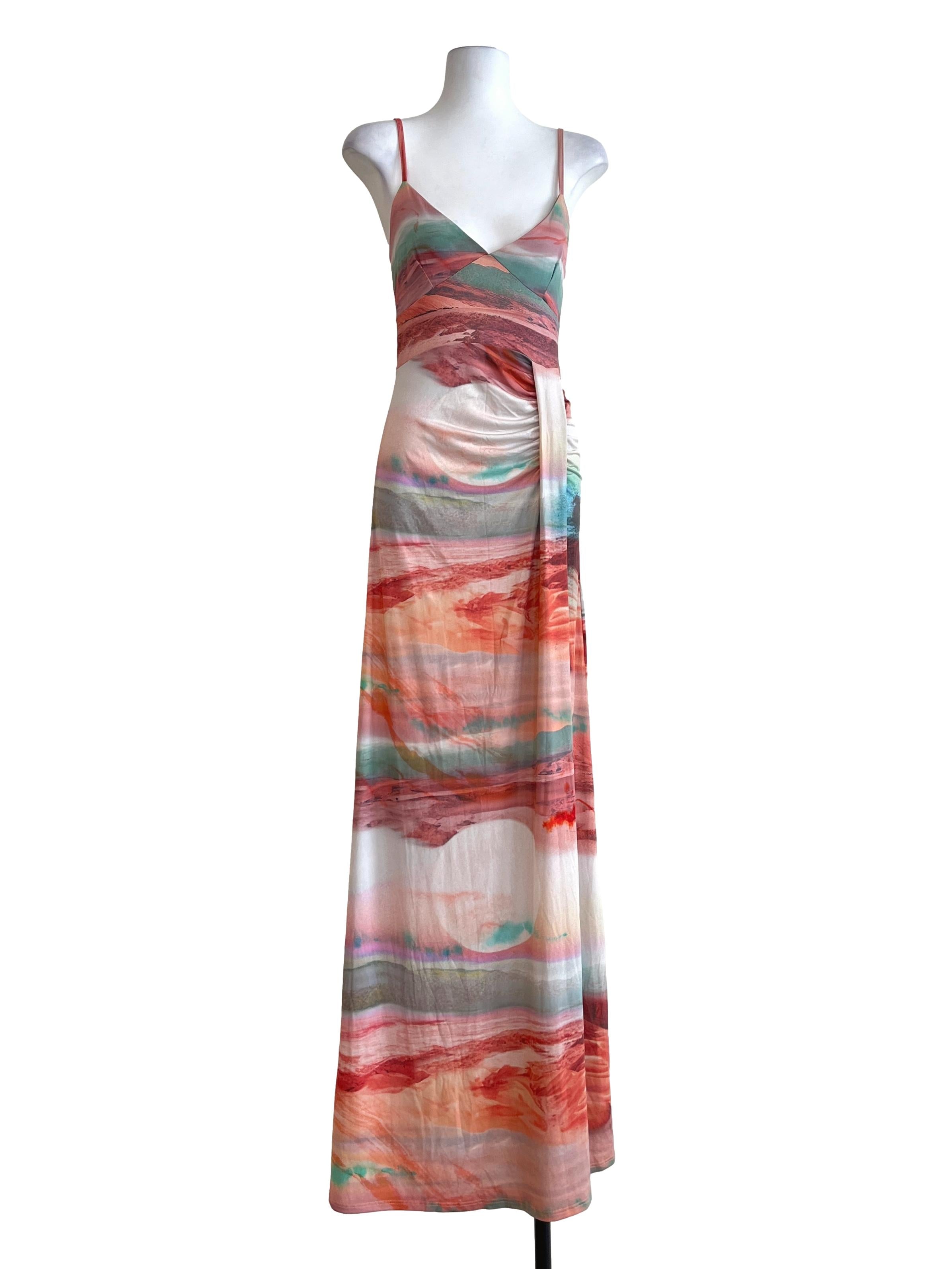 Summer Orange Sweetheart Slip Dress