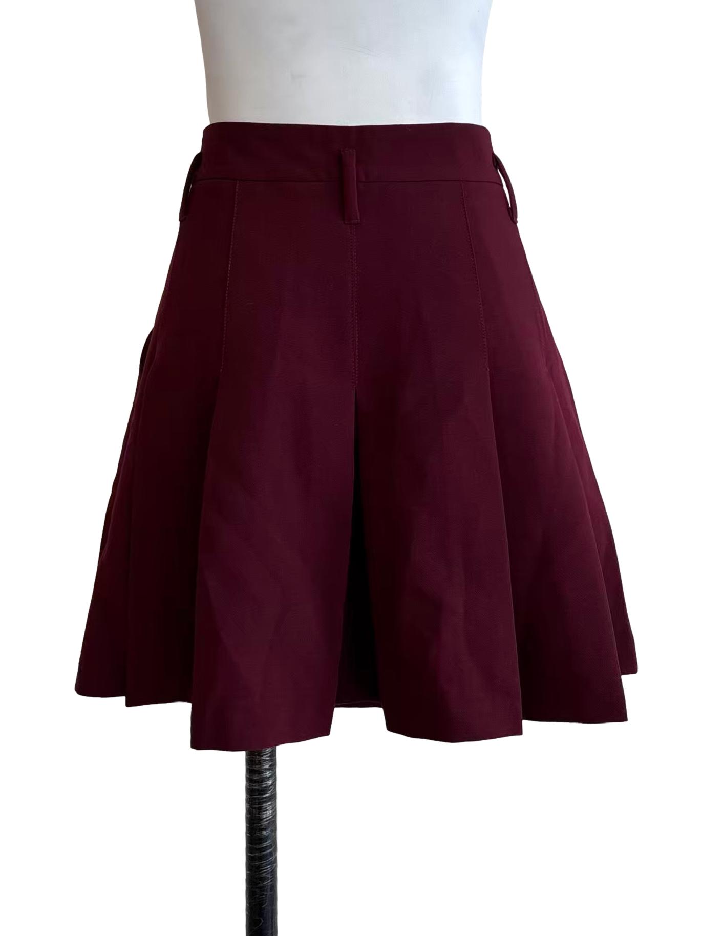 Maroon Mini Tennis Skirt