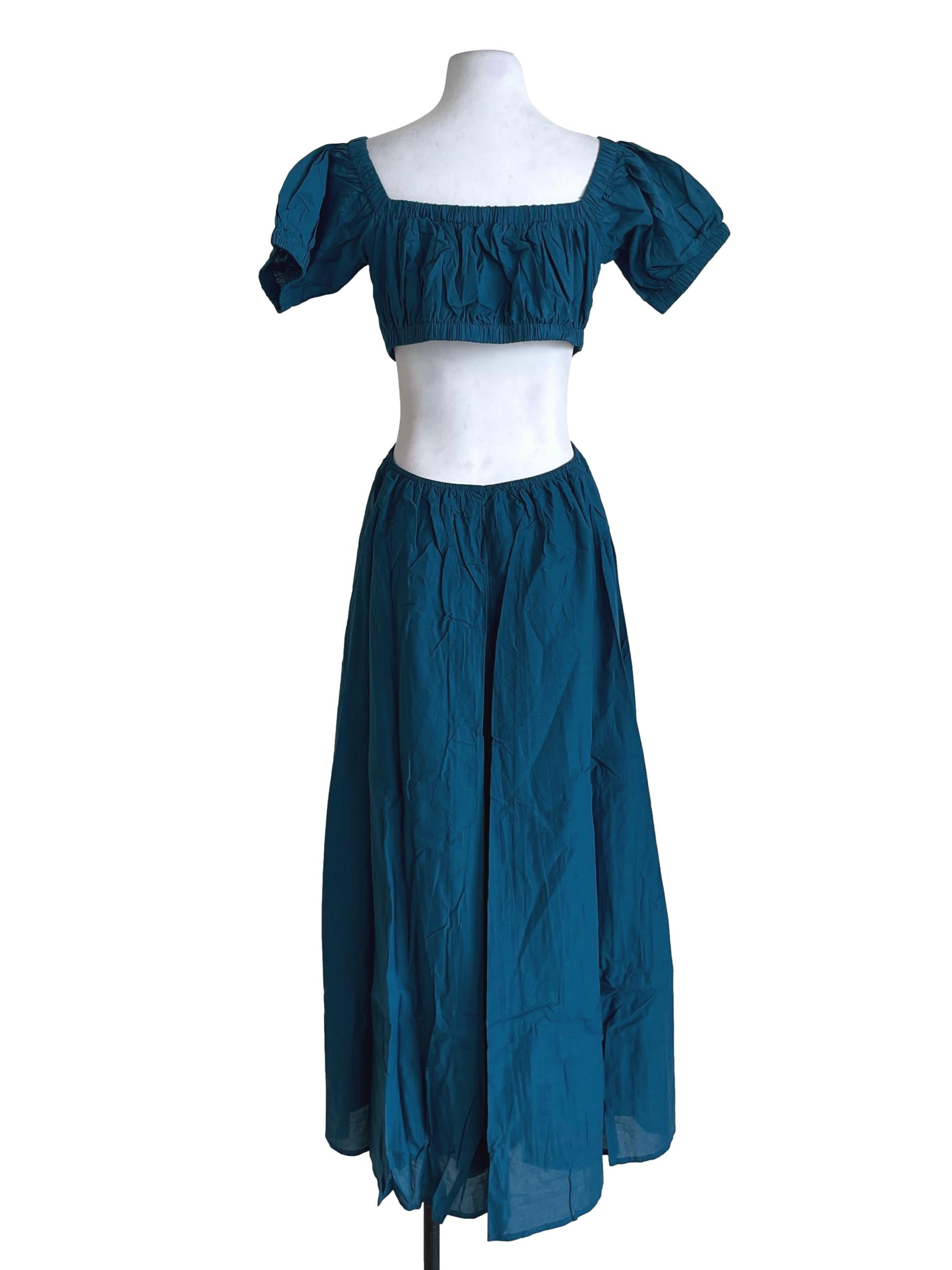 Teal Blue Adriel Cut Out Padded Midi Dress TTR