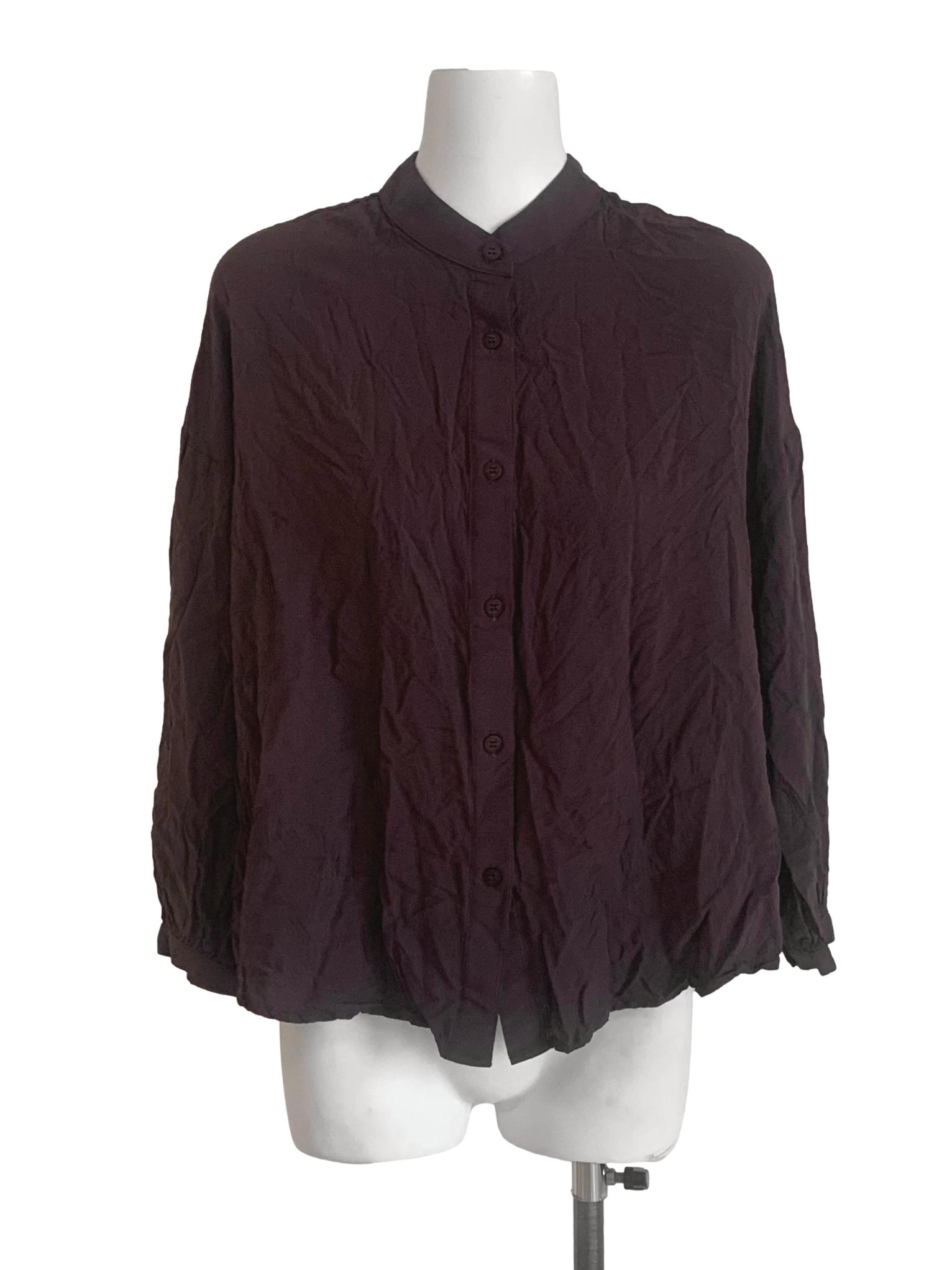 Carob Brown Collared Top TCL