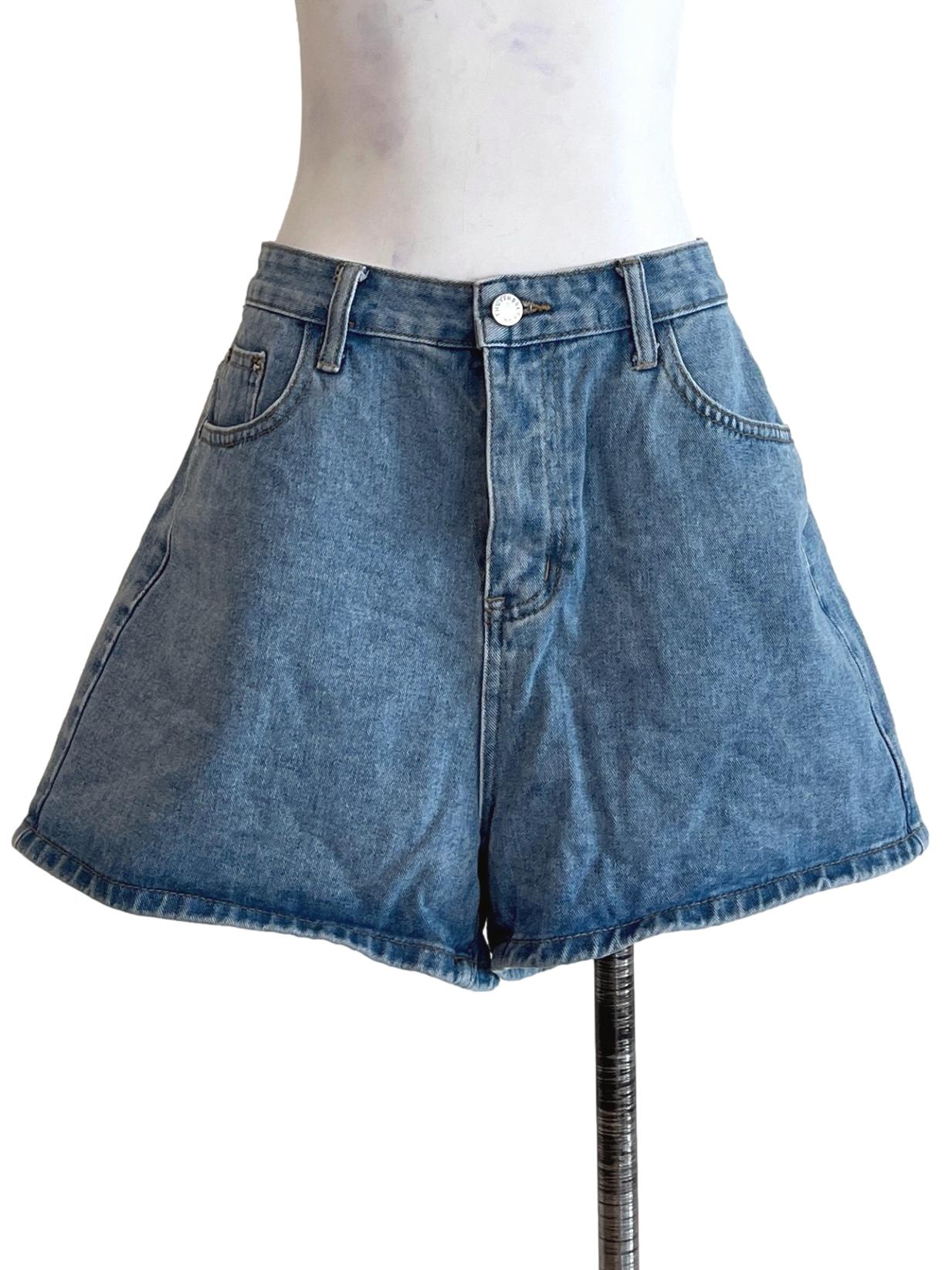 Stone Wash Blue Jeans Short TTR