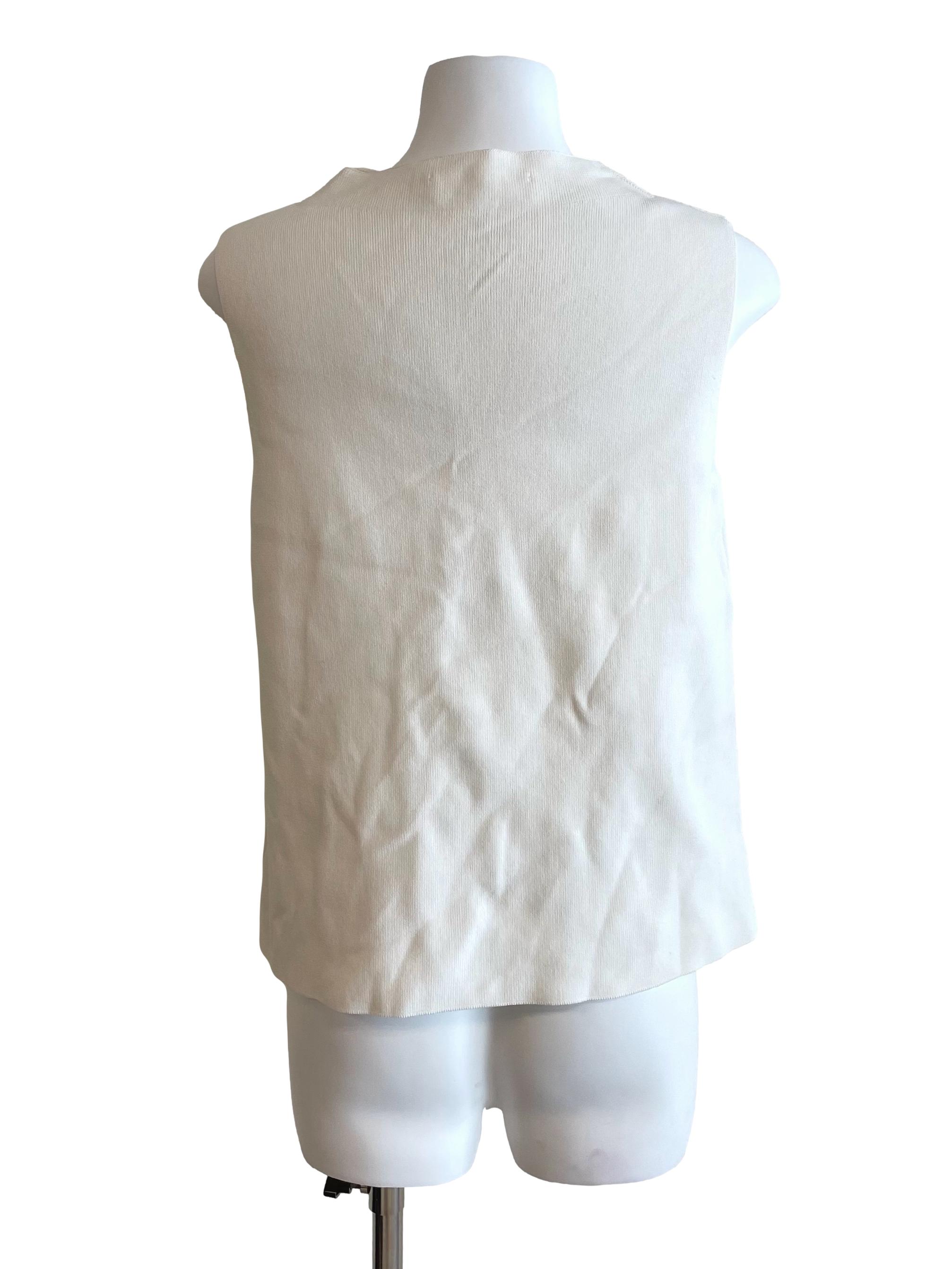 White Mid Neck Knit Top LB