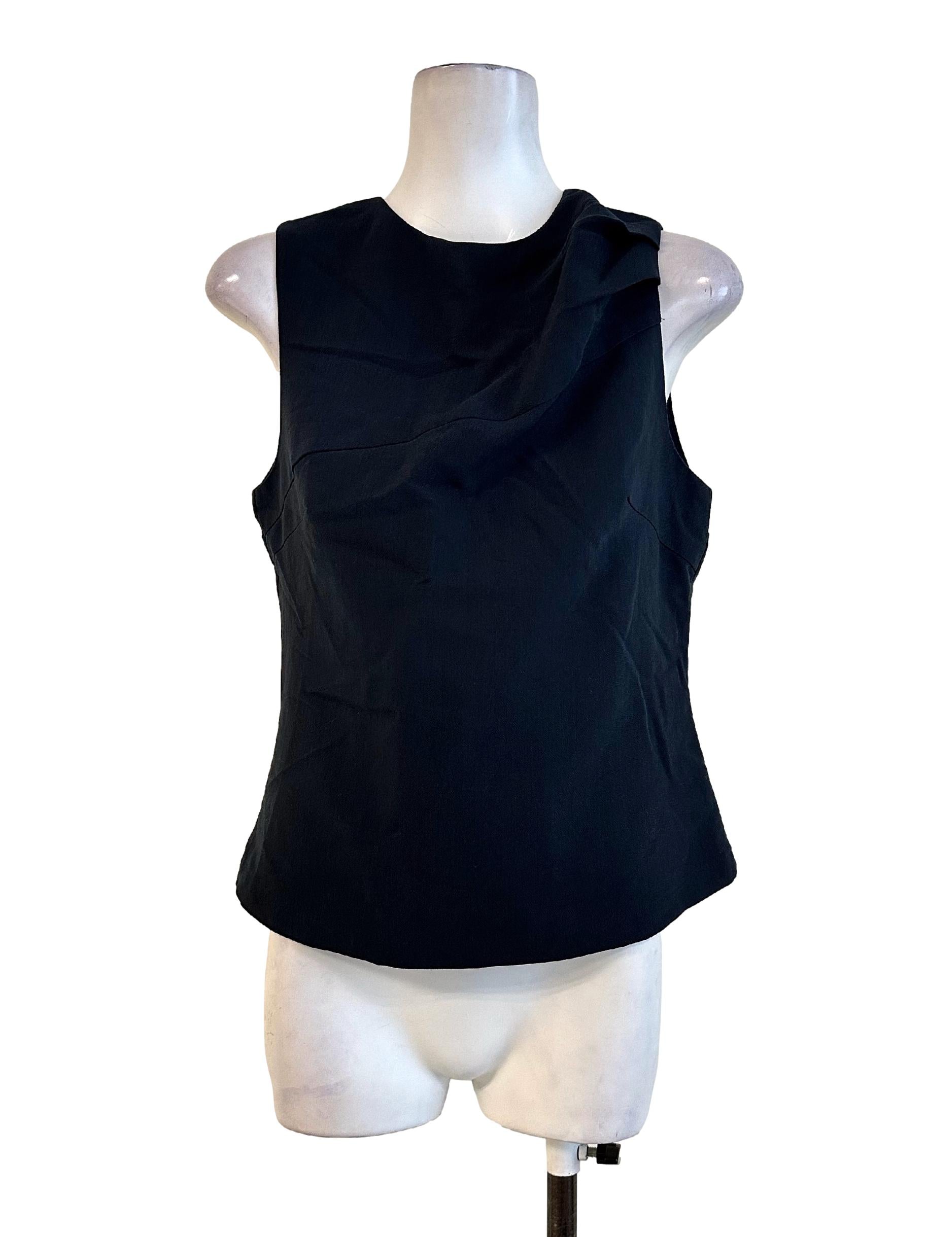 Blue Black Sleeveless Top LB