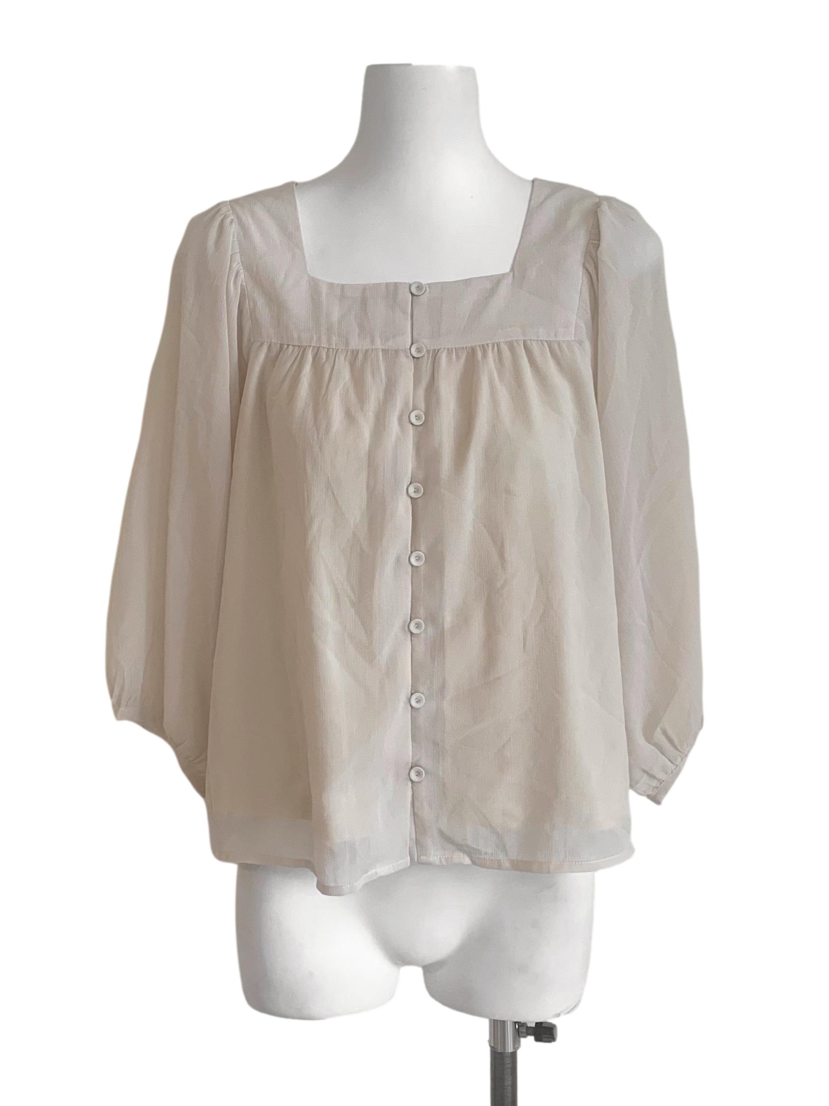 Linen Beige Square Nak Bishop Sleeves TCL