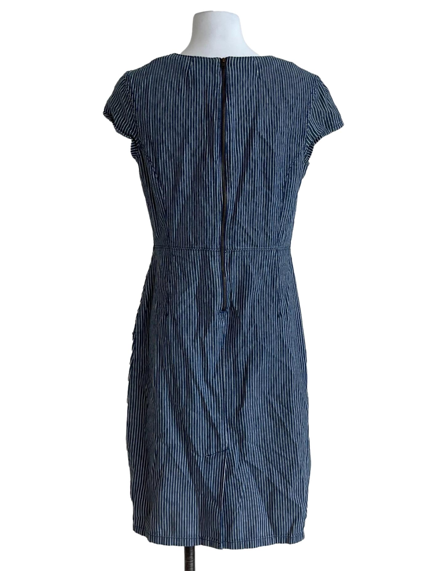 Blue Denim Stripe Empire Dress