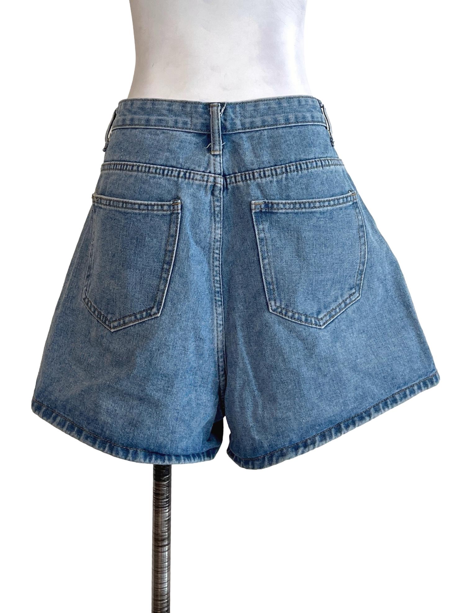 Stone Wash Blue Jeans Short TTR