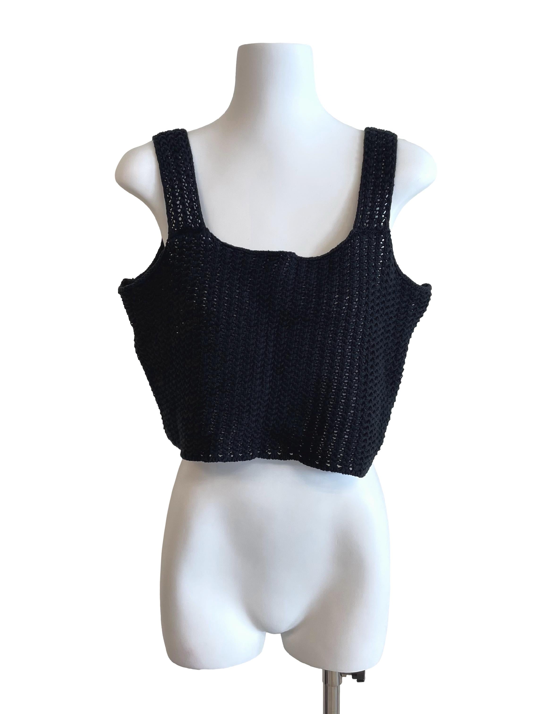 Black Tweed Crop Top LB