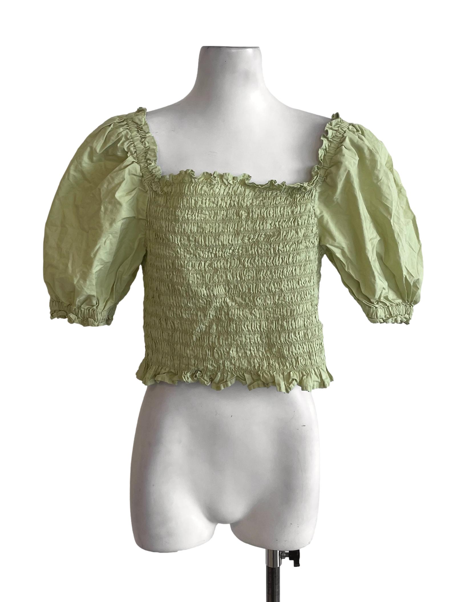 Light Green Smocked Top