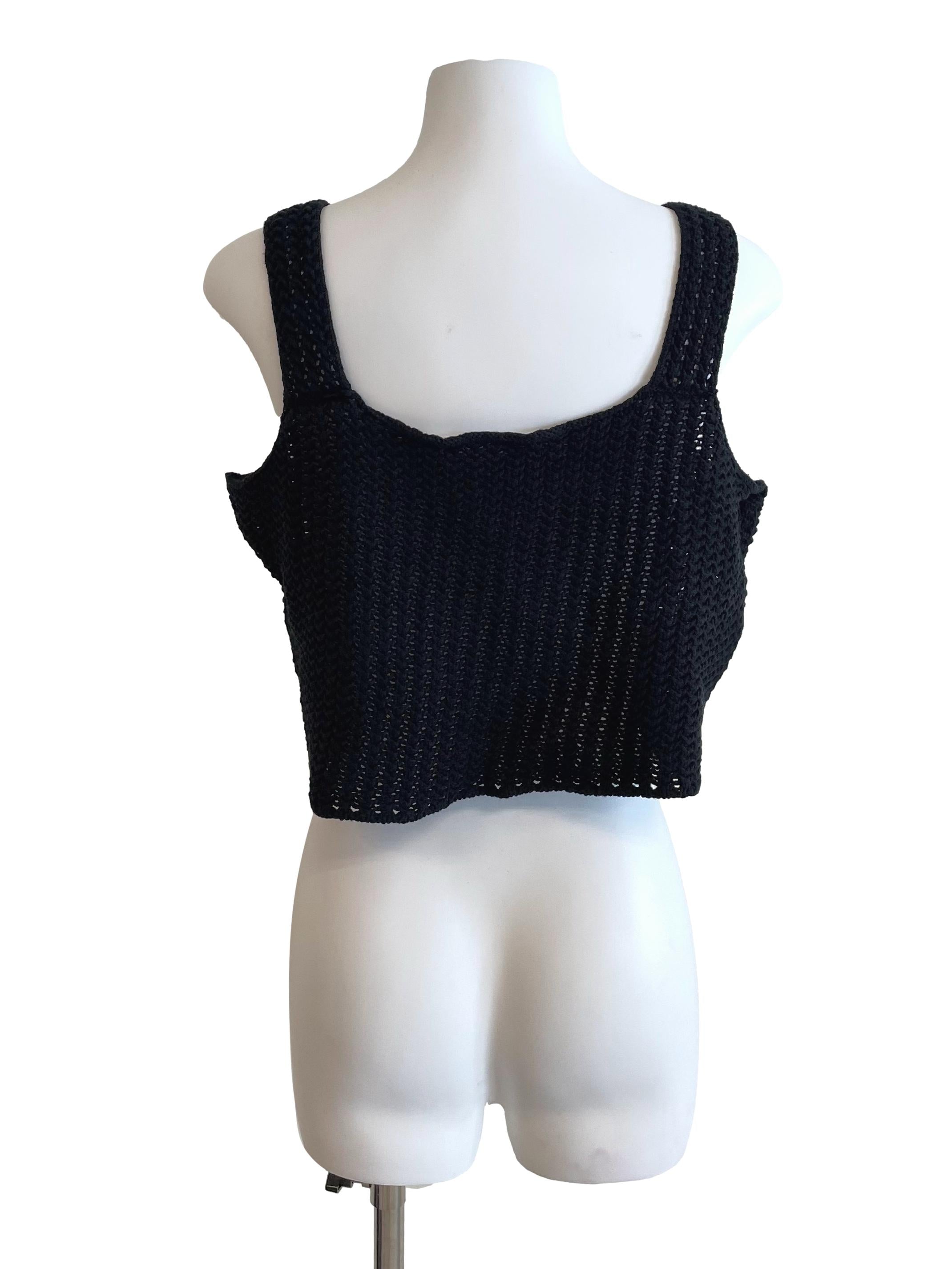 Black Tweed Crop Top LB