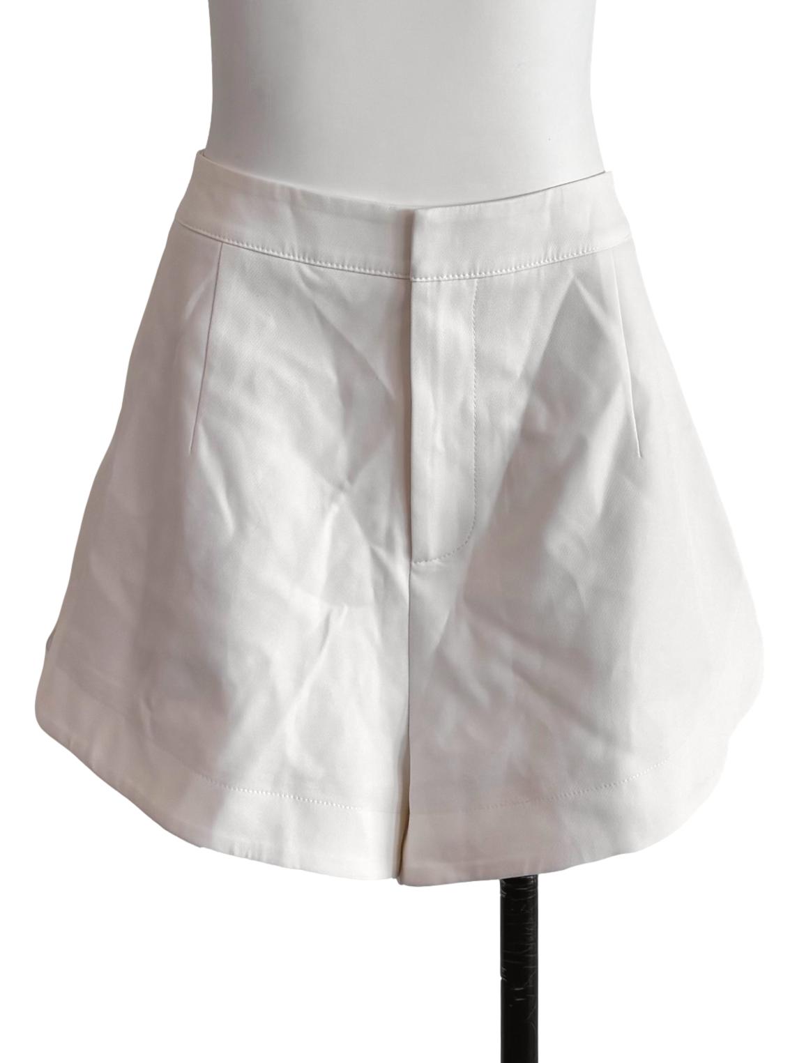 Pearl White Casual Shorts