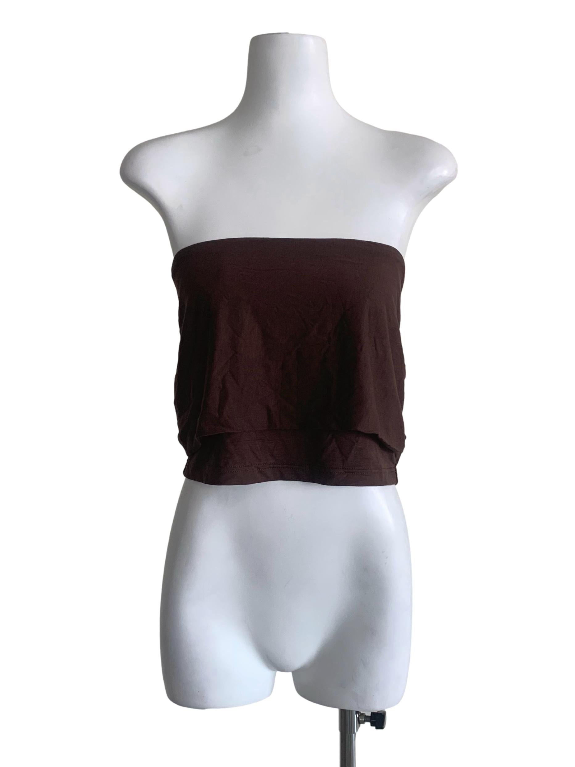 Wood Brown Sleeveless Top YHF