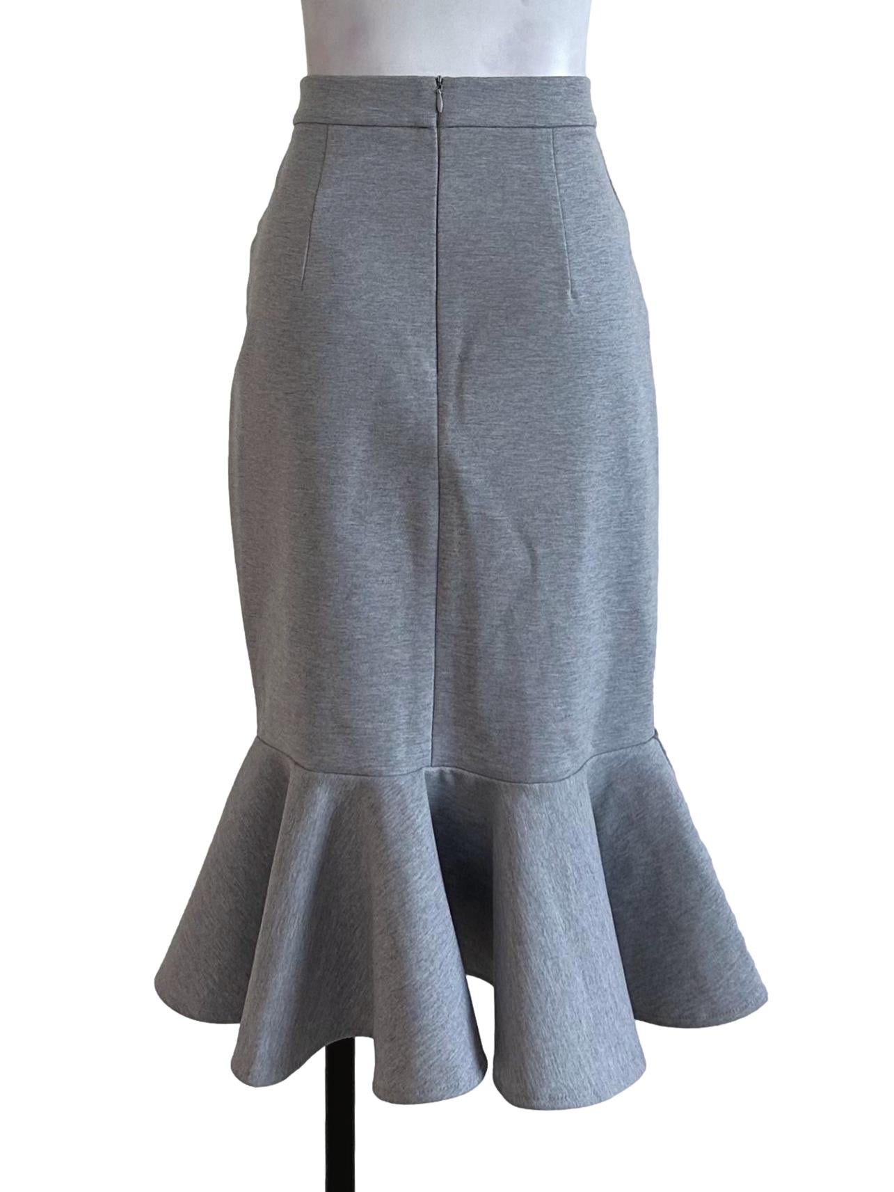 Fayth Light Grey Ruffle Skirt | REFASH