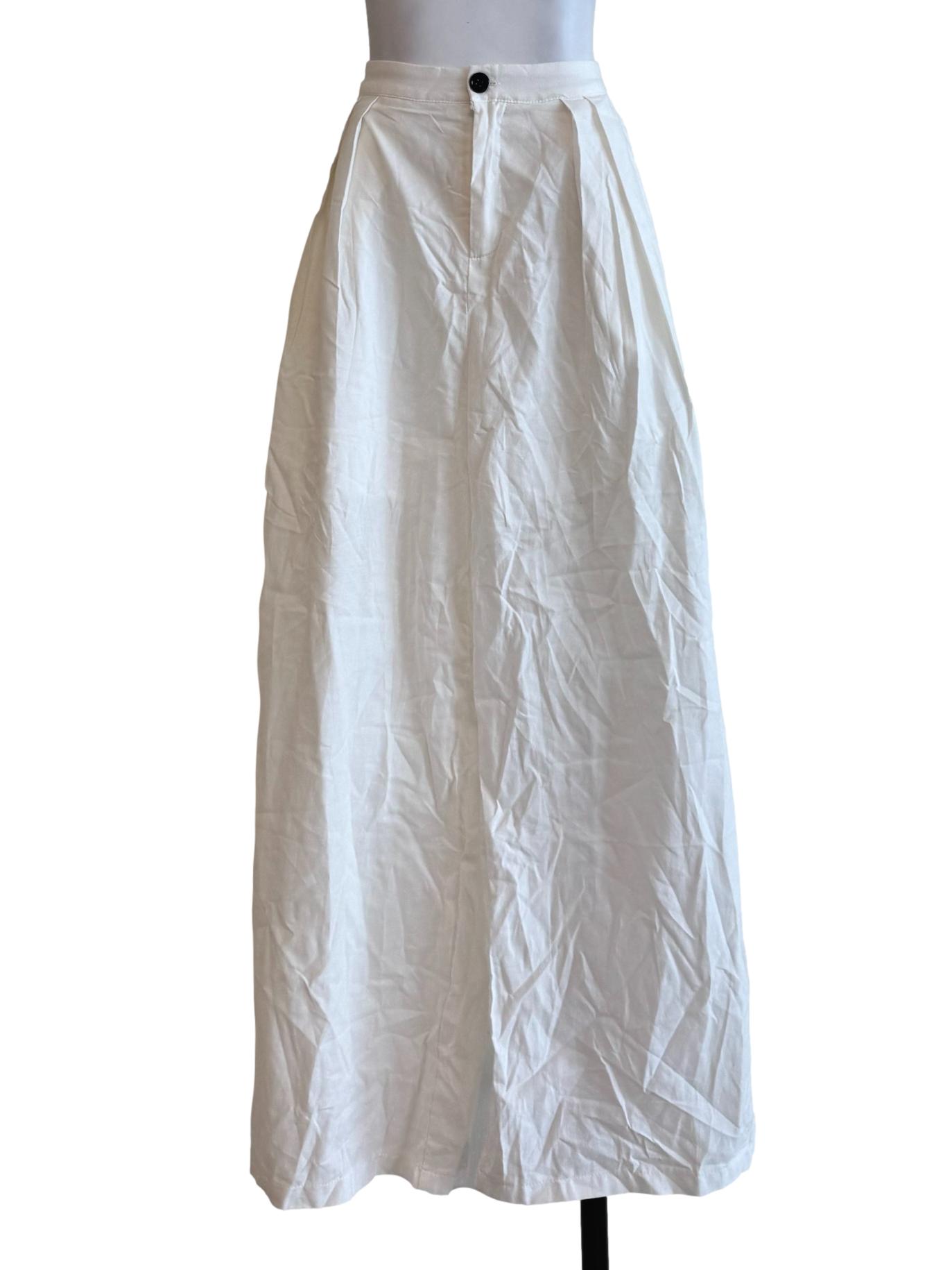 Cotton White Wide Leg Pants