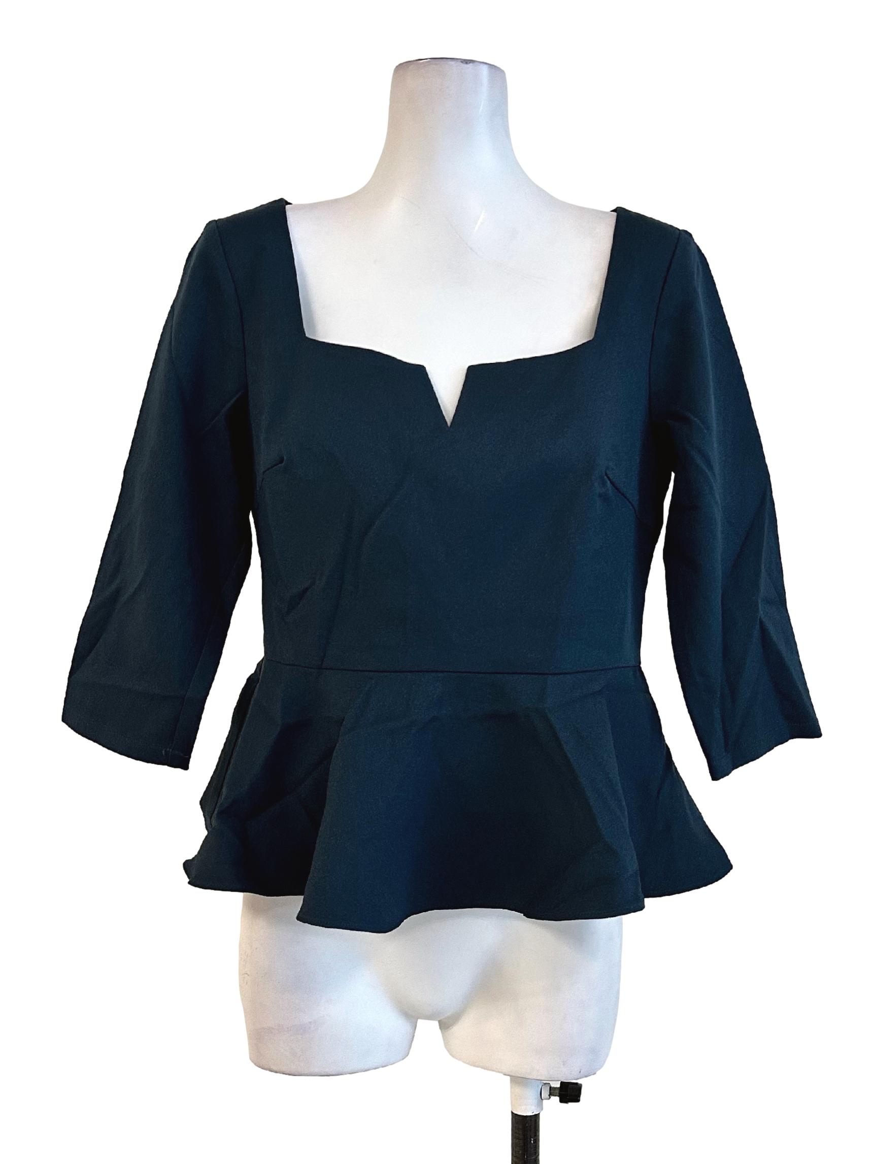 Teal Green Square Neck Top LB