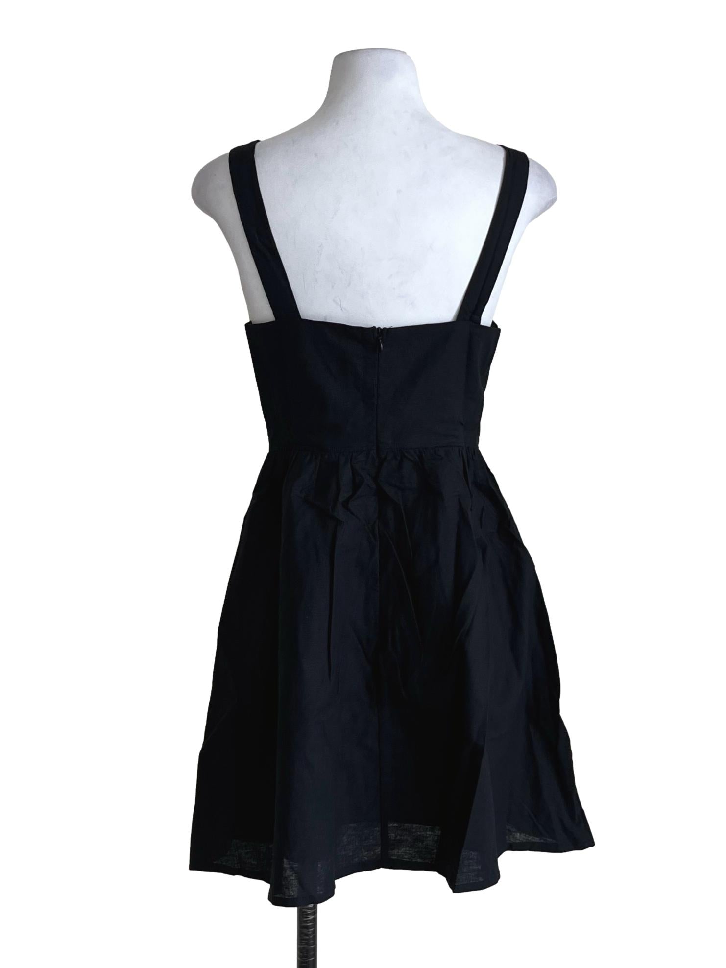 Black Erica Corset Linen Dress TTR