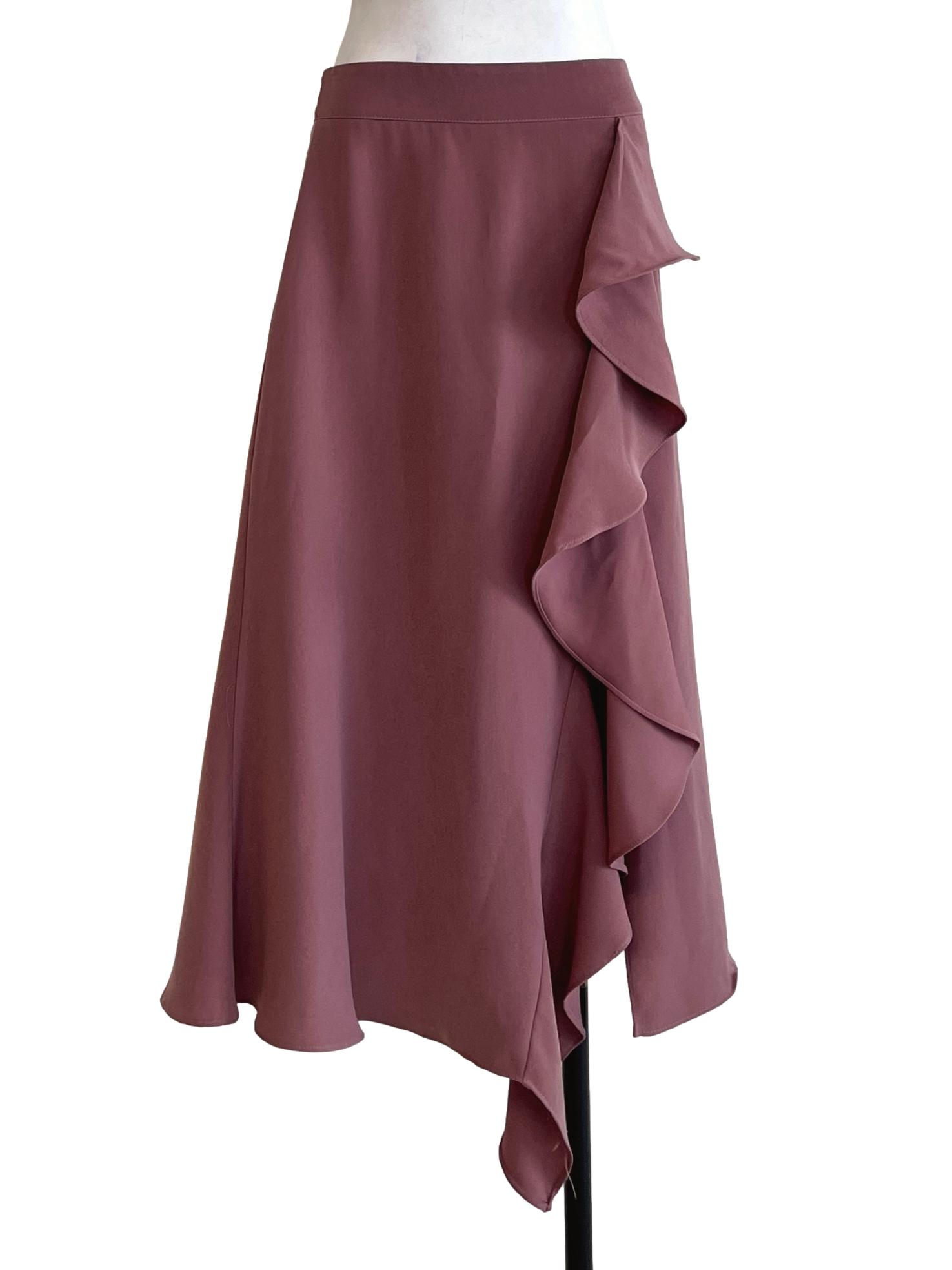 Rosewood Pink Drape A-Line Skirt TEM