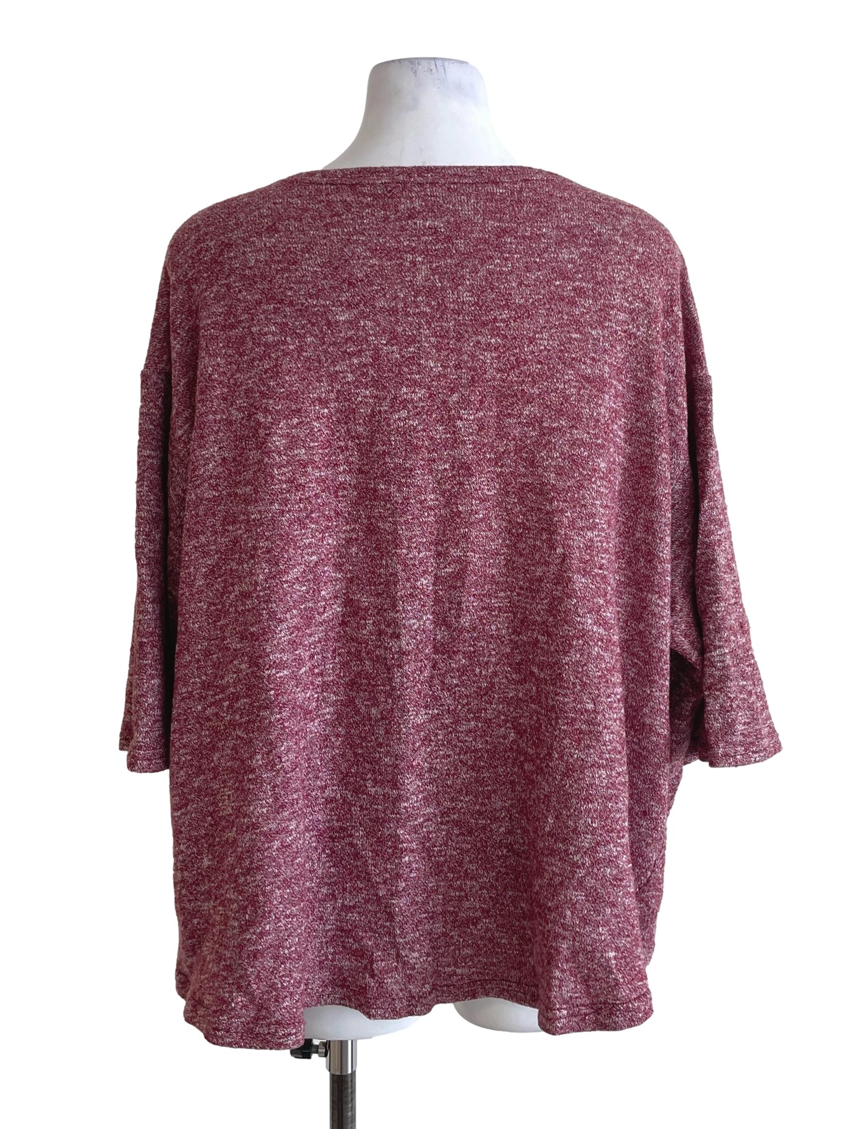 Maroon And White Wide Sleeves Cardigan