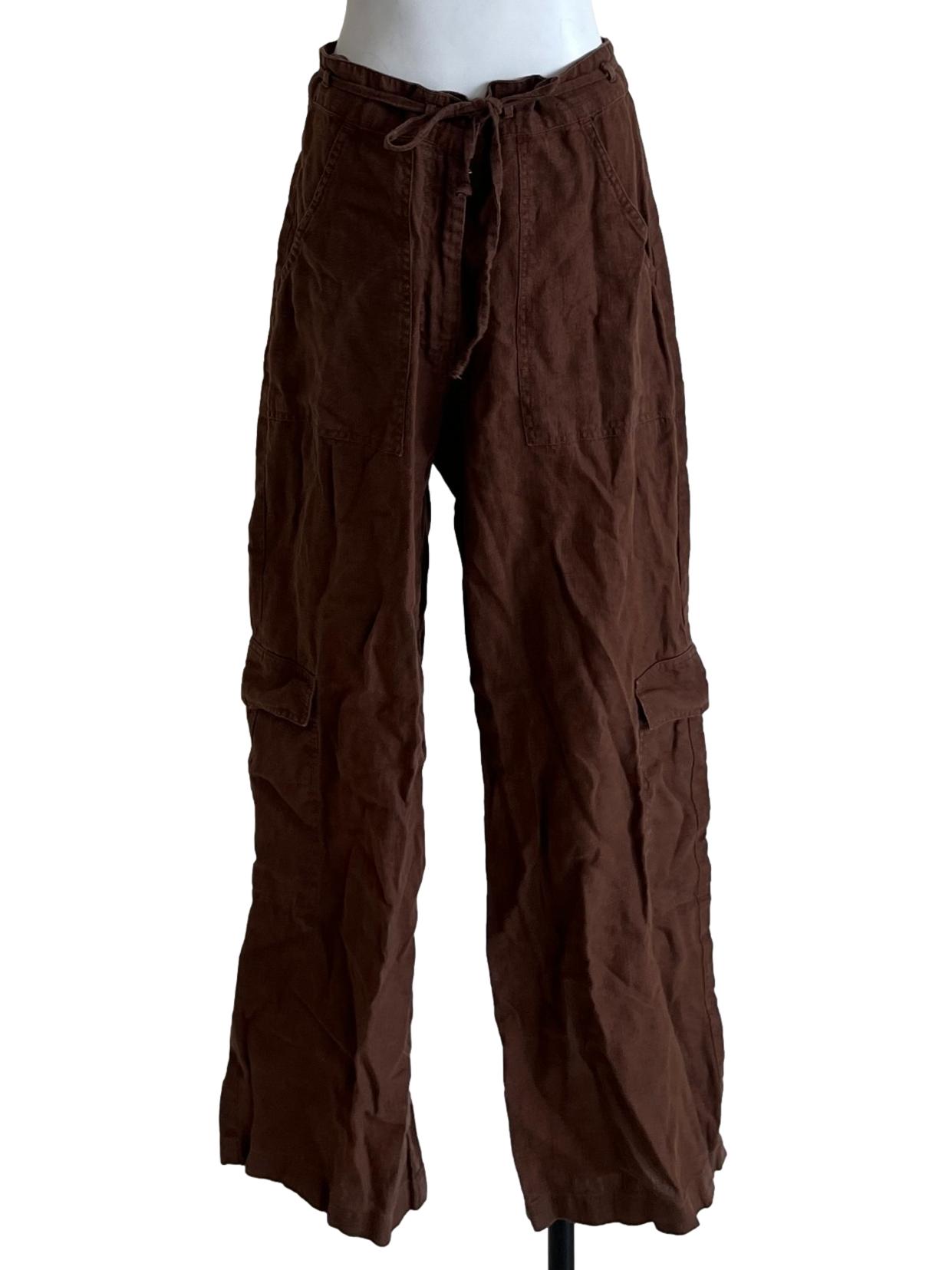 Brown High-Waisted Cargo Pants