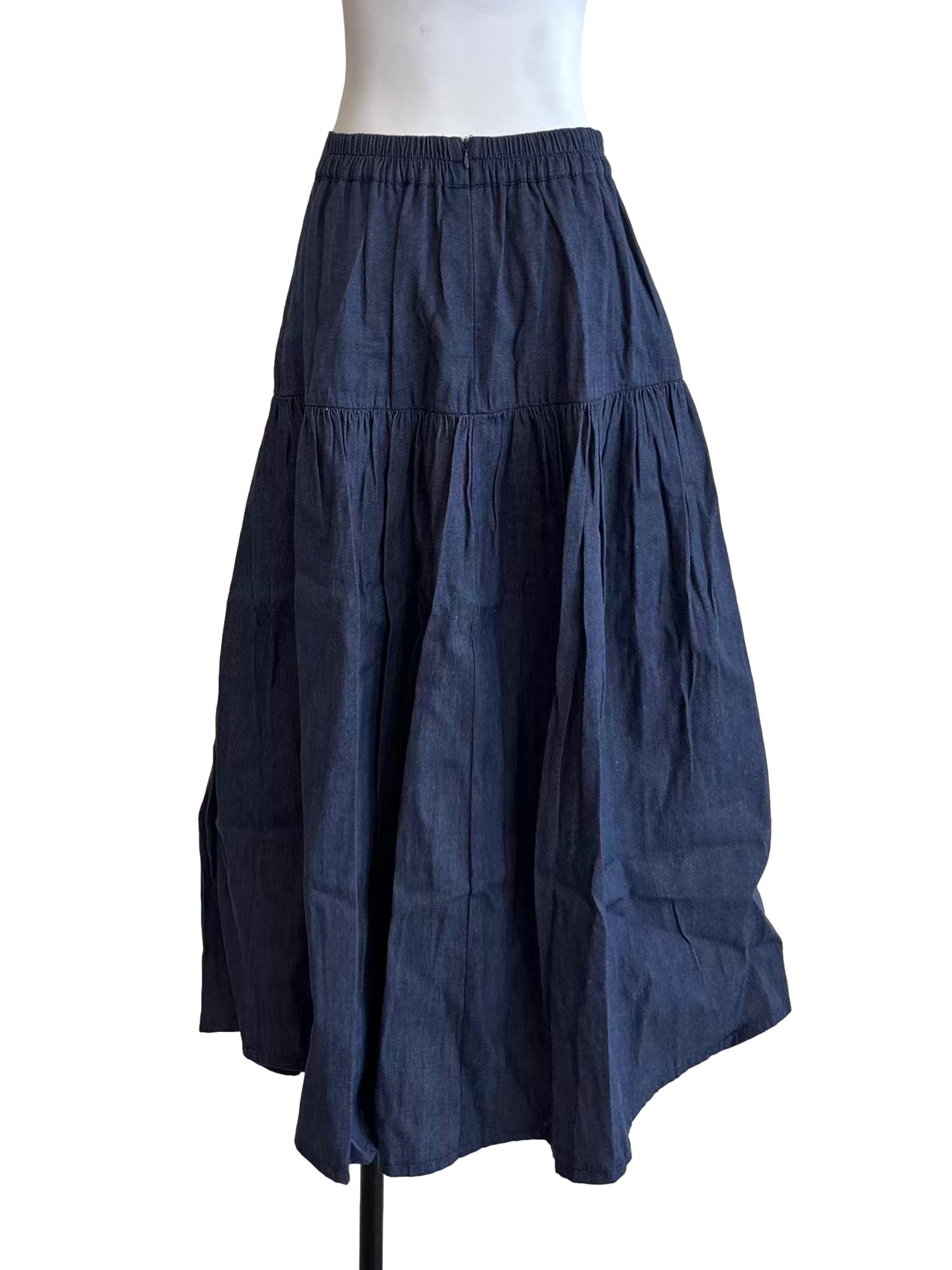 Blue A-Lined Denim Skirt