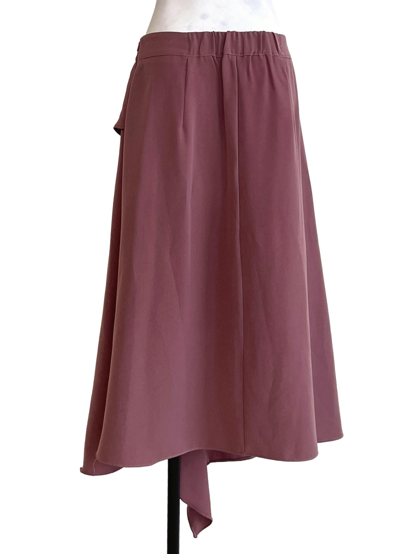 Rosewood Pink Drape A-Line Skirt TEM
