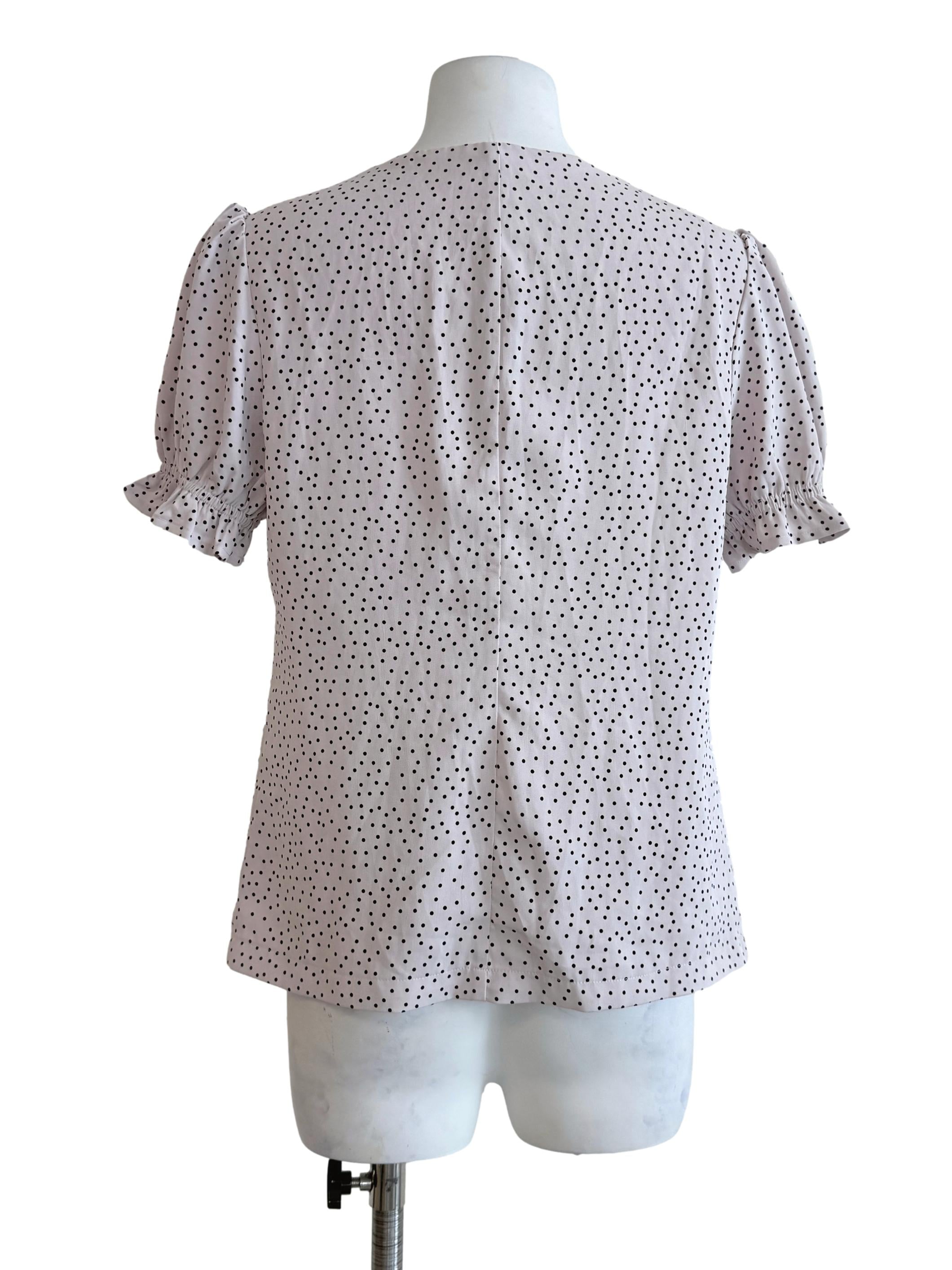 Periwinkle Purple Polkadot Top TWL