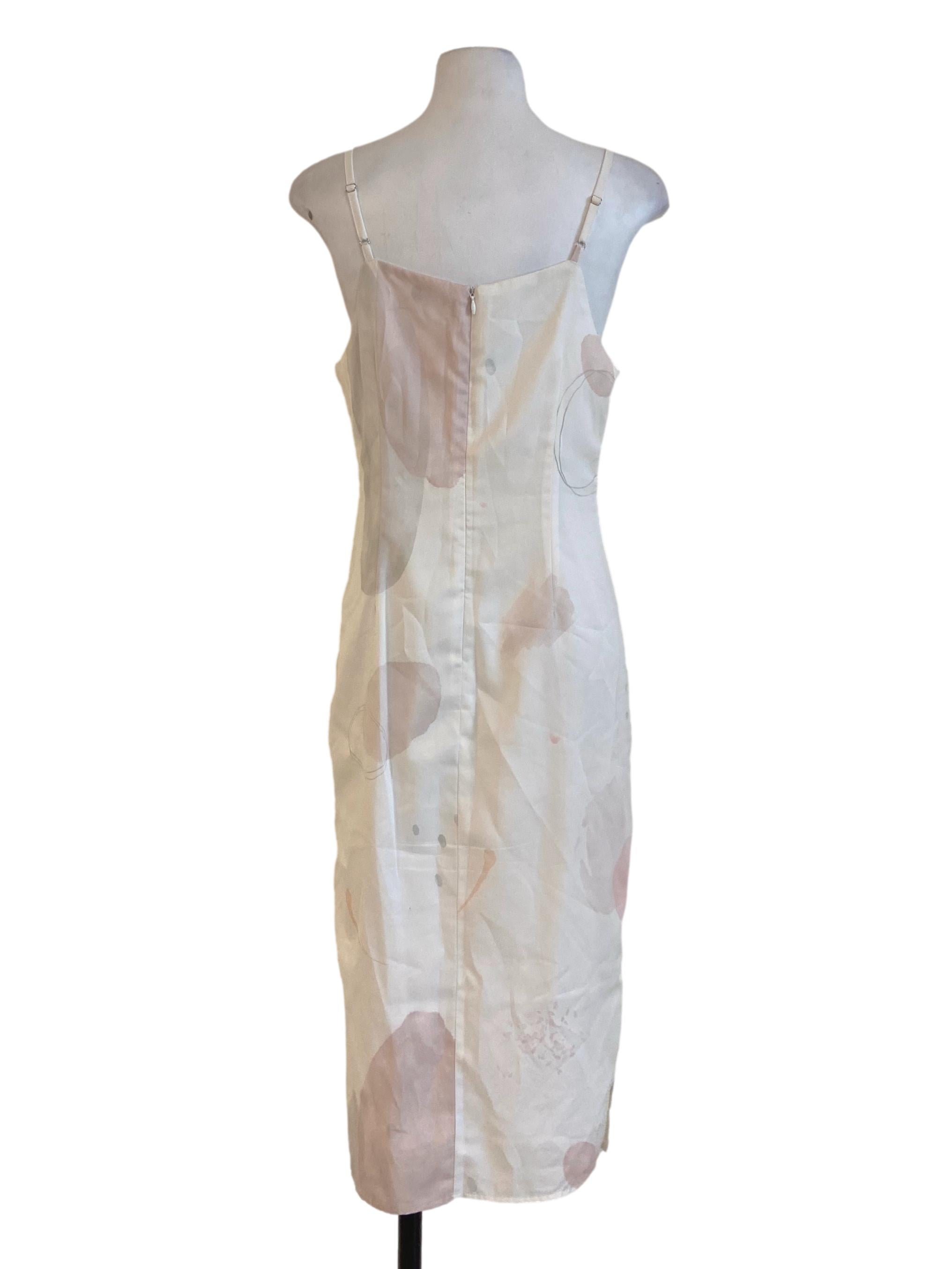 White Sleeveless Slit Slip Dress
