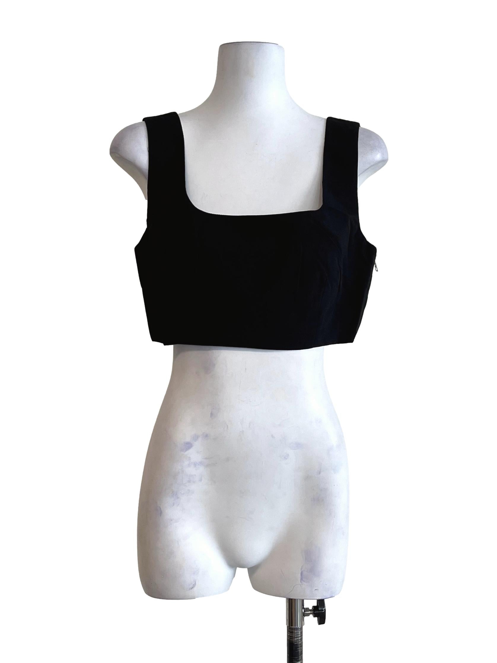 Ink Black Square Sleeveless Top LB