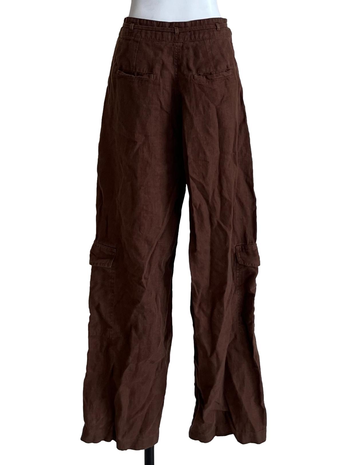 Brown High-Waisted Cargo Pants
