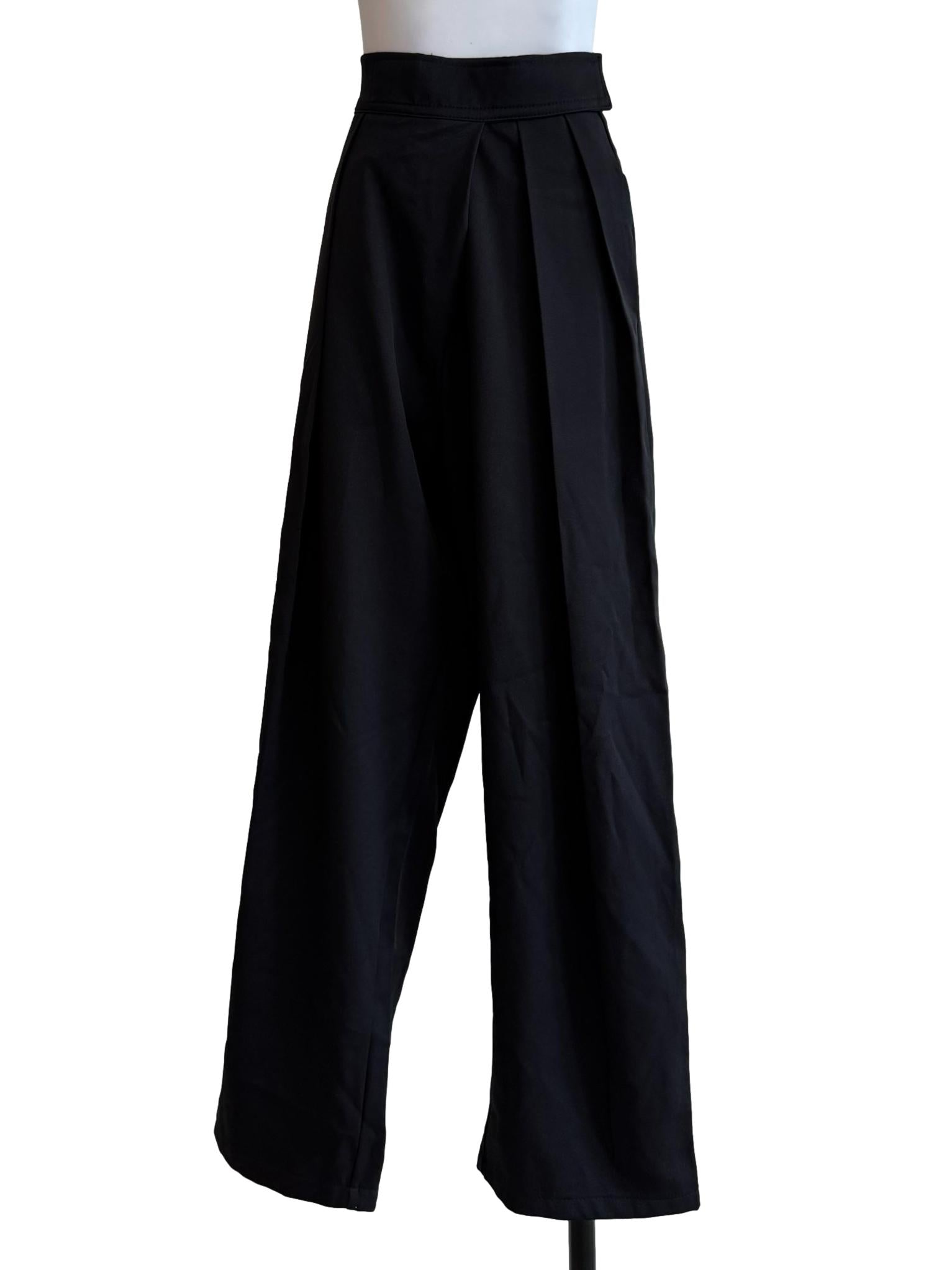 Onyx Black Straight Pants