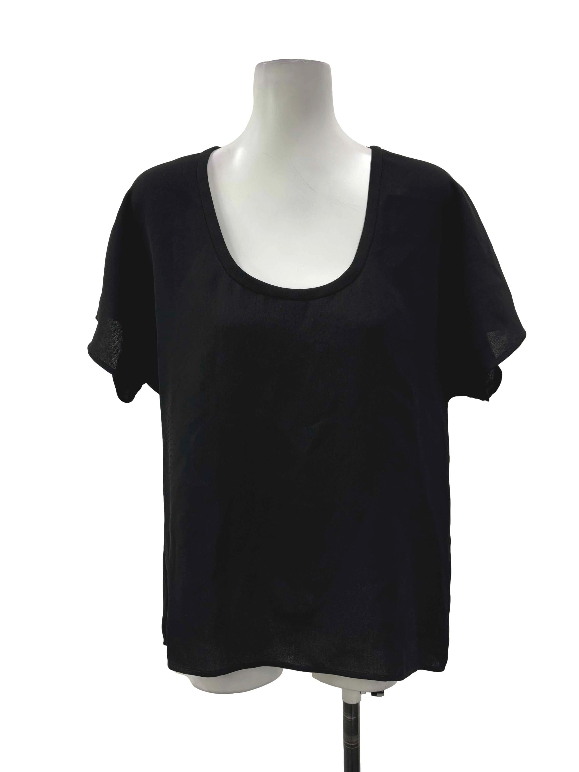 Basic Black Low Neck Top
