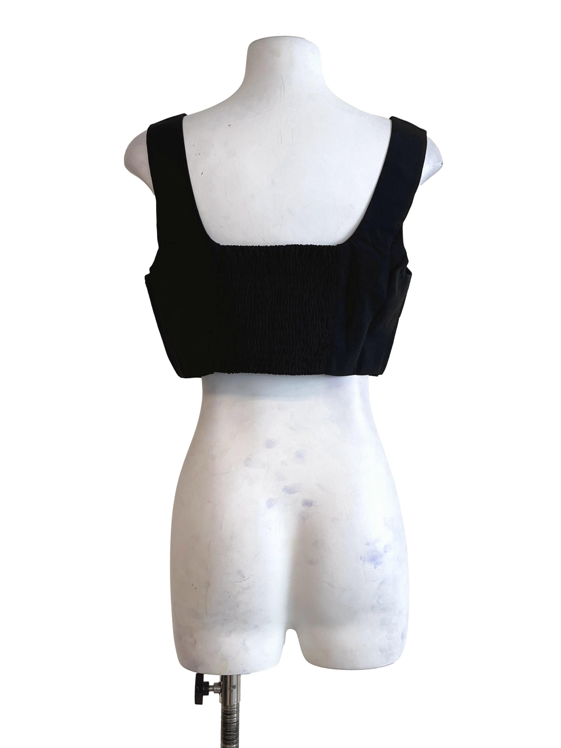 Ink Black Square Sleeveless Top LB