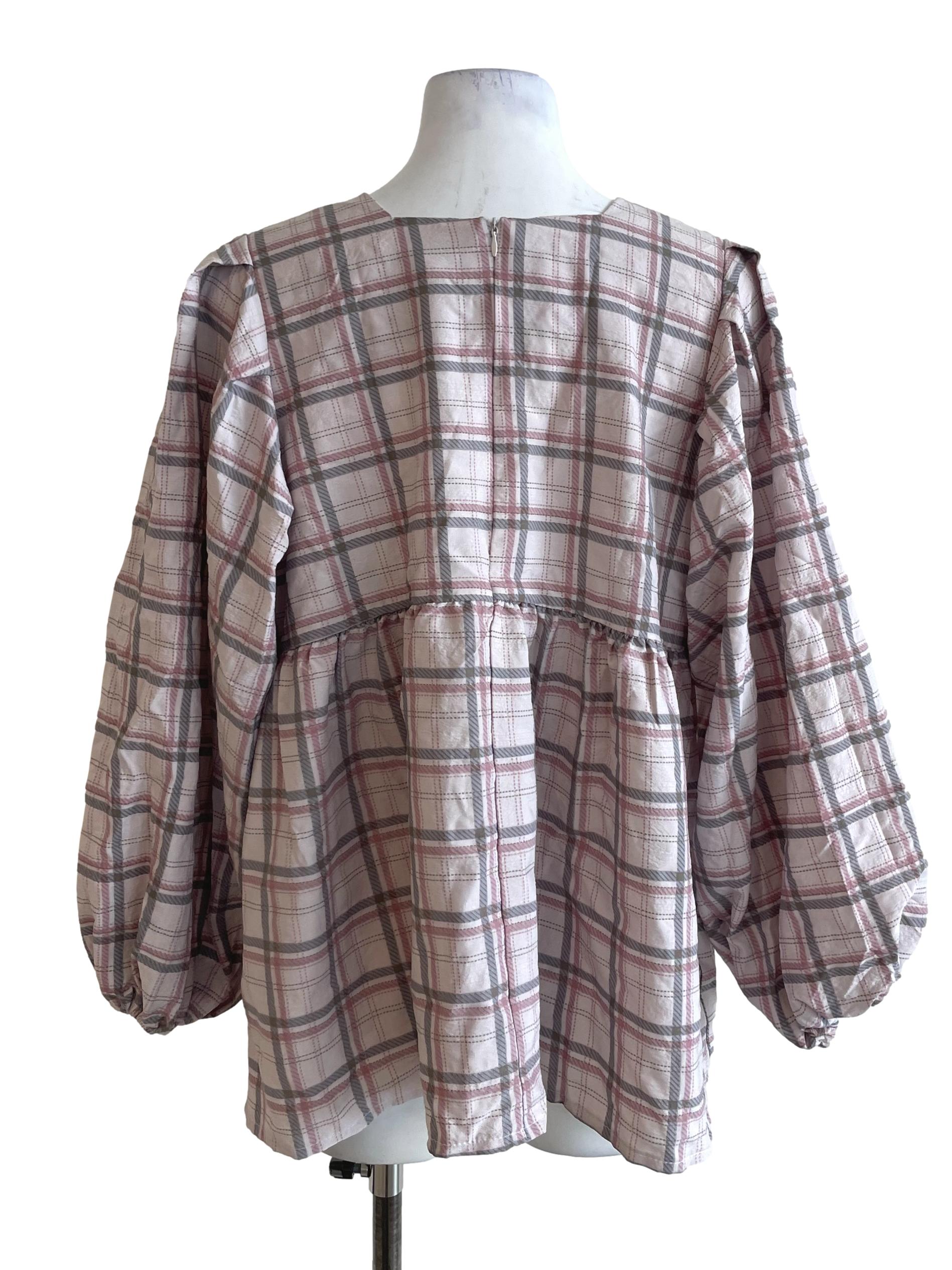 Off Pink Plaid Dress