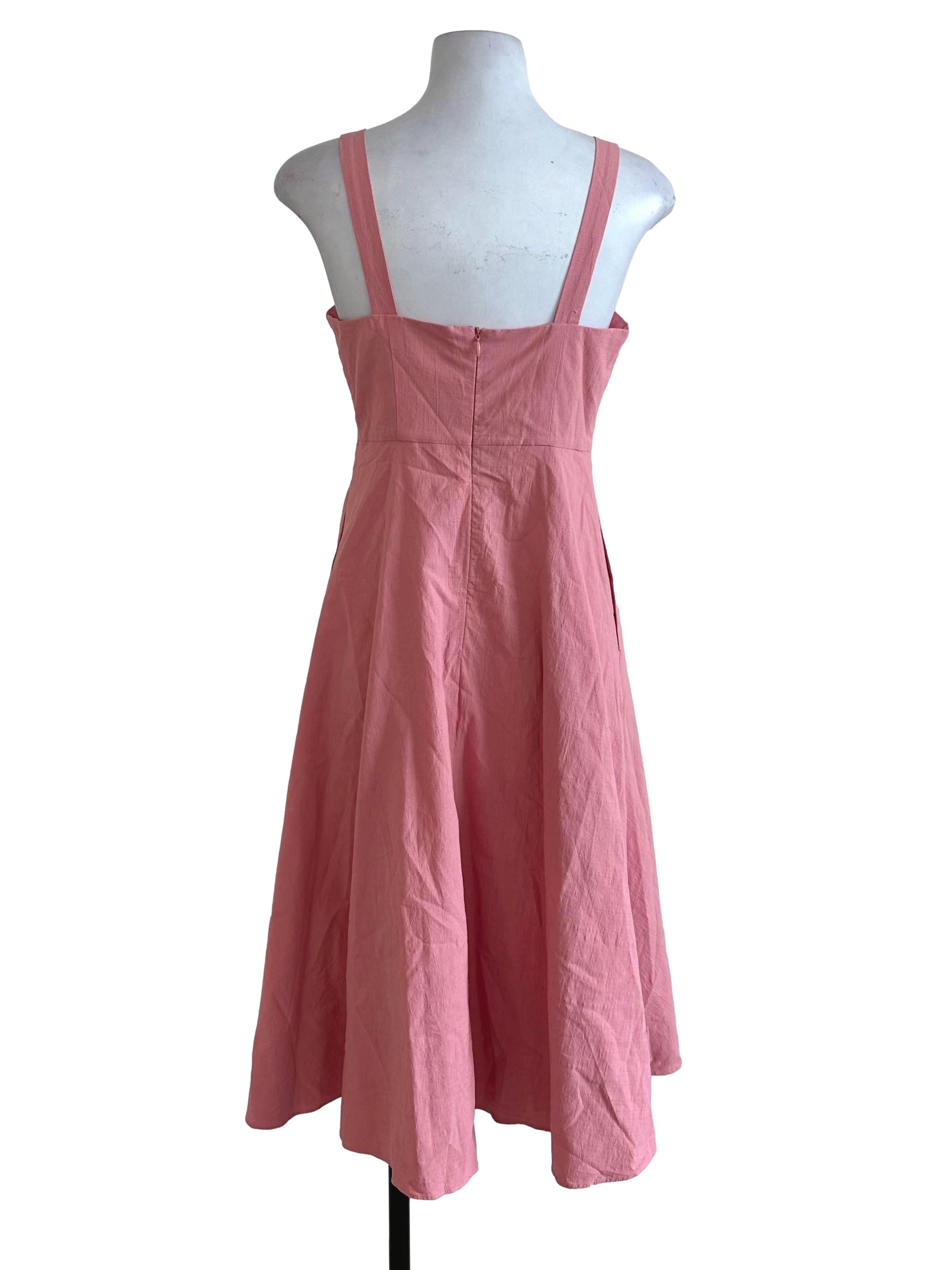 Love Bonito Salmon Pink Textured Dress | REFASH
