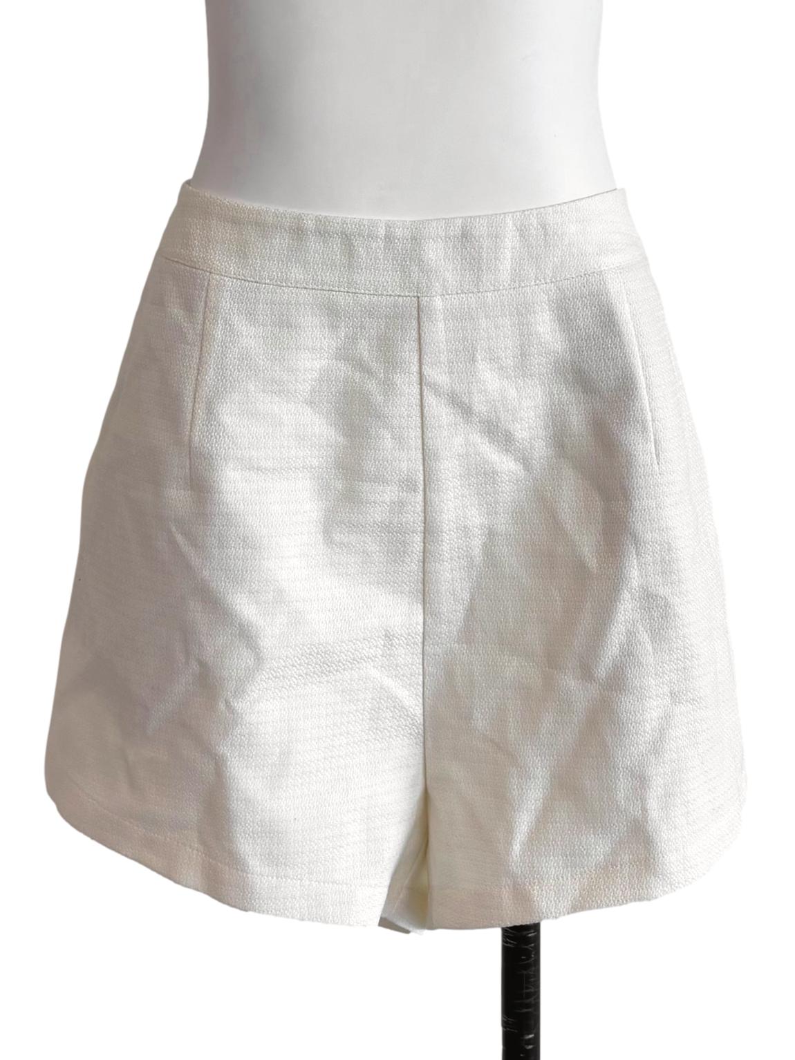 White Pleated Shorts