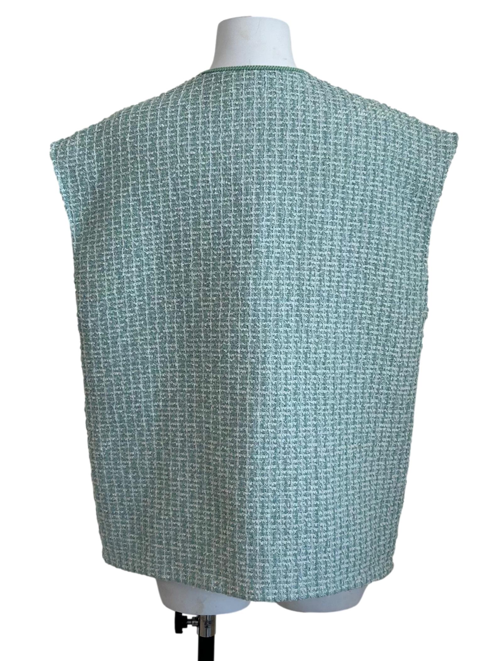 Mint Green Tweed Vest LB