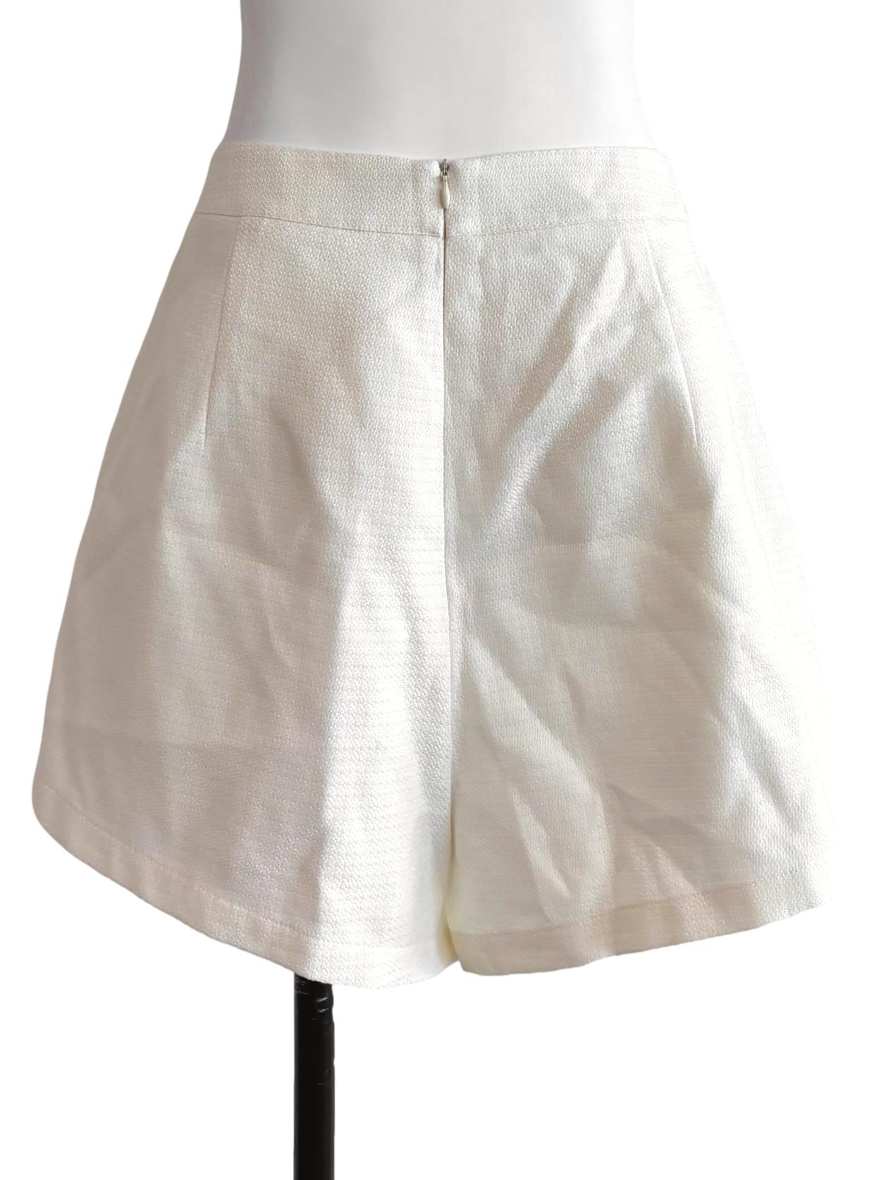 White Pleated Shorts