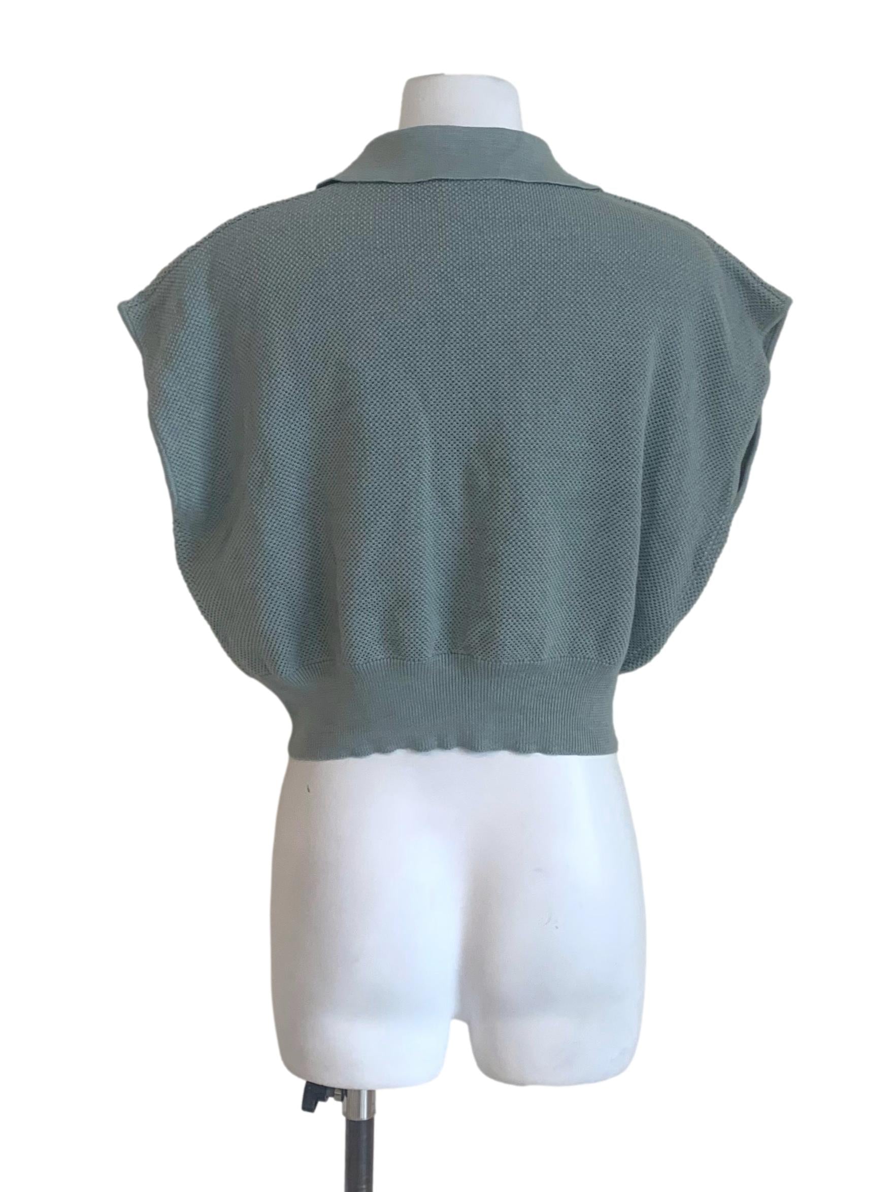 Pistachio Green Drop Shoulder Sleeves Vest TCL