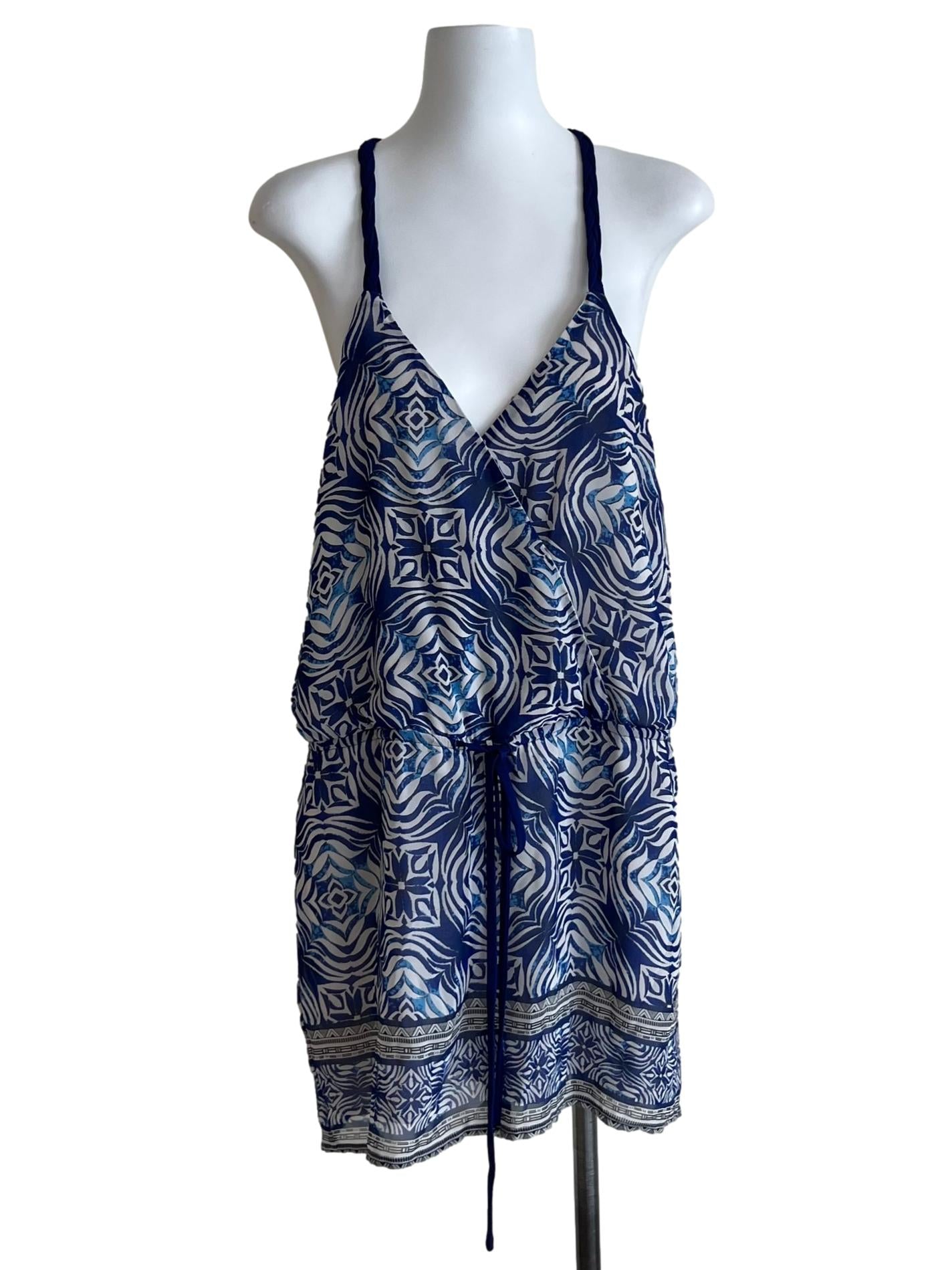 Navy Blue Abstract Romper