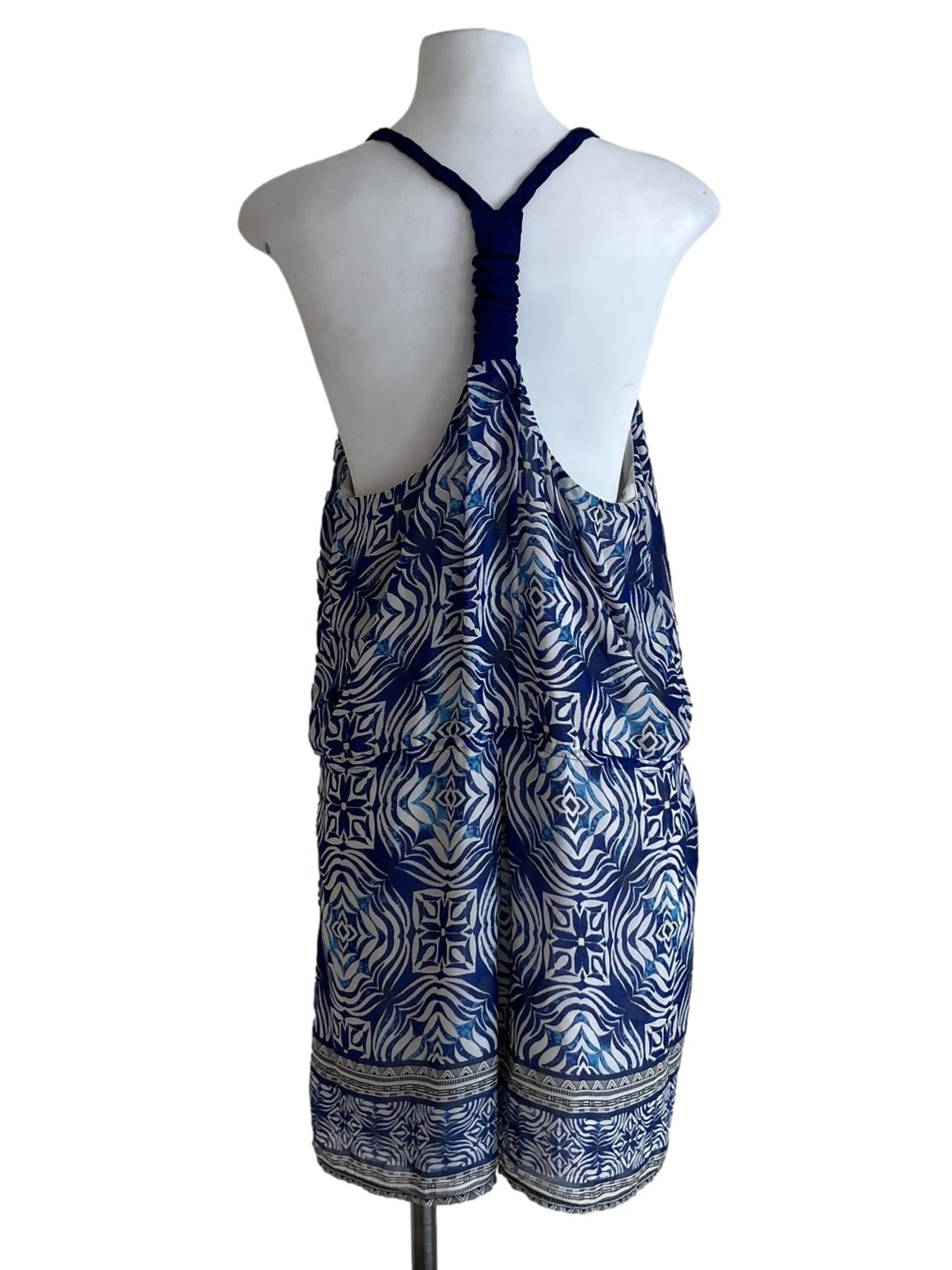 Navy Blue Abstract Romper