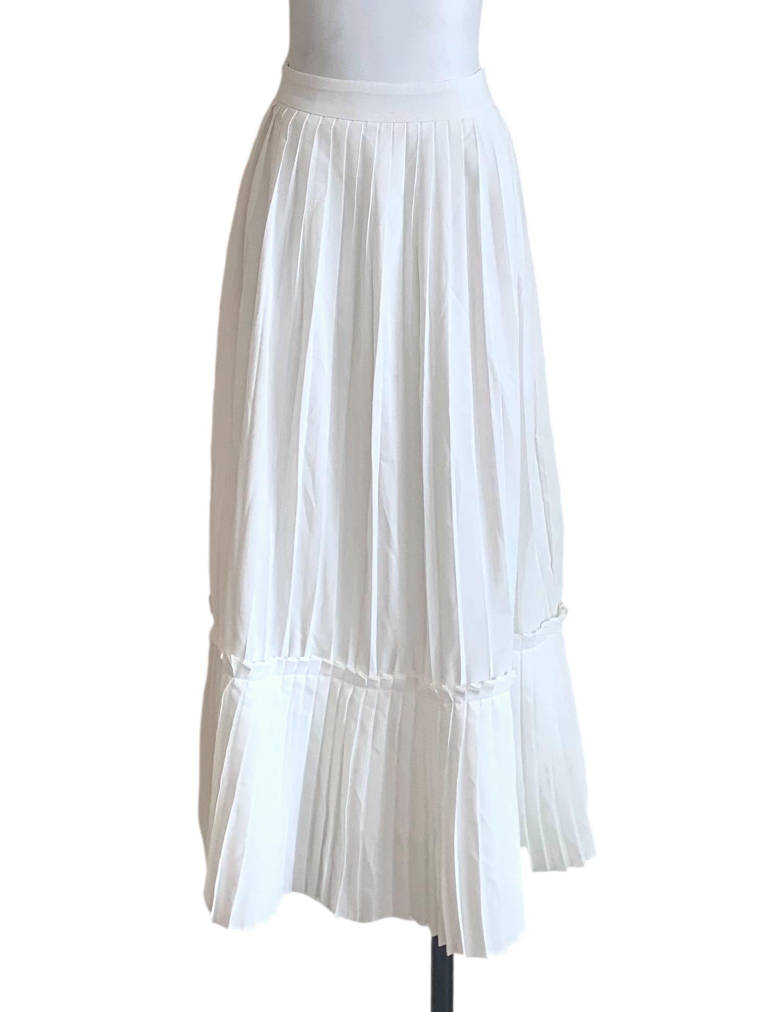 Chiffon White Pleated Skirt