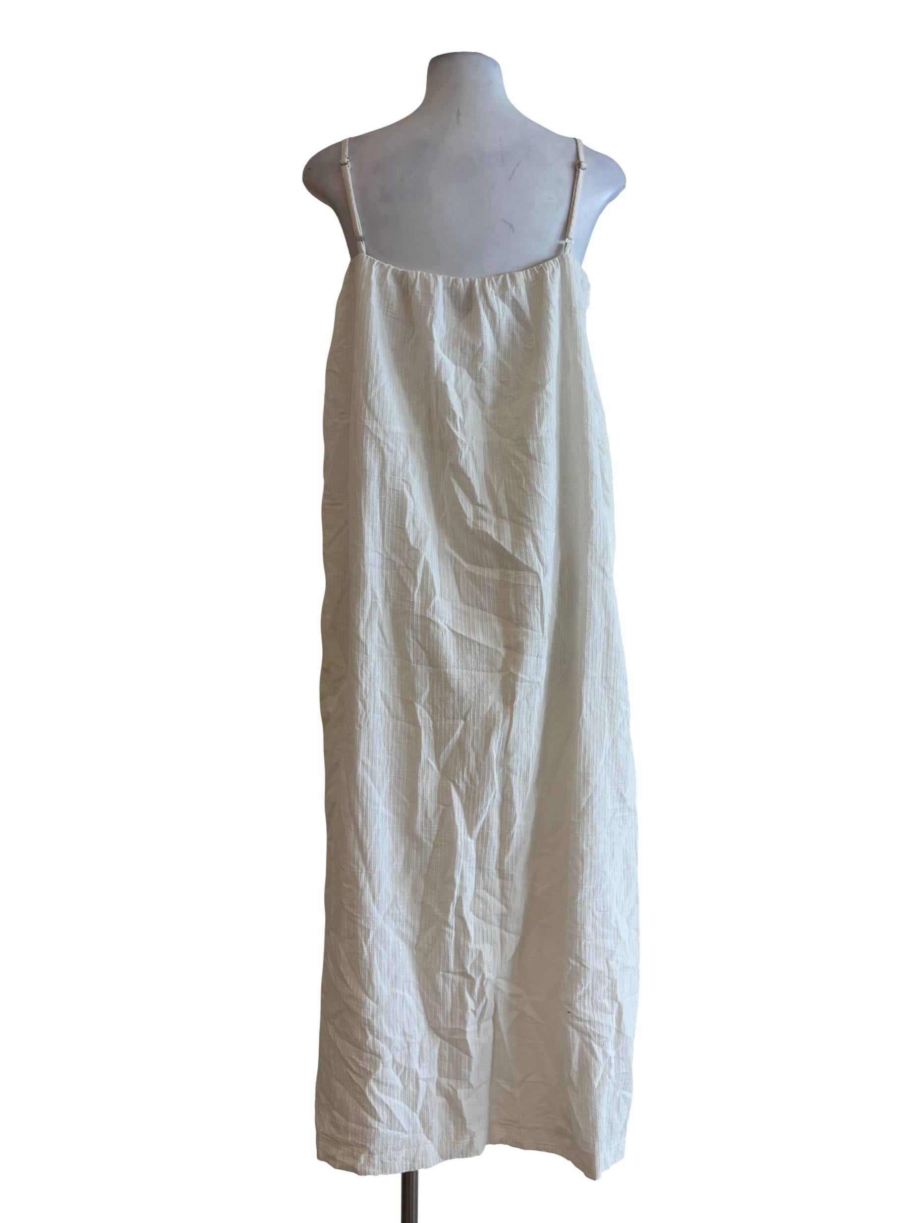 Ivory White Spaghetti Strap Cotton Dress