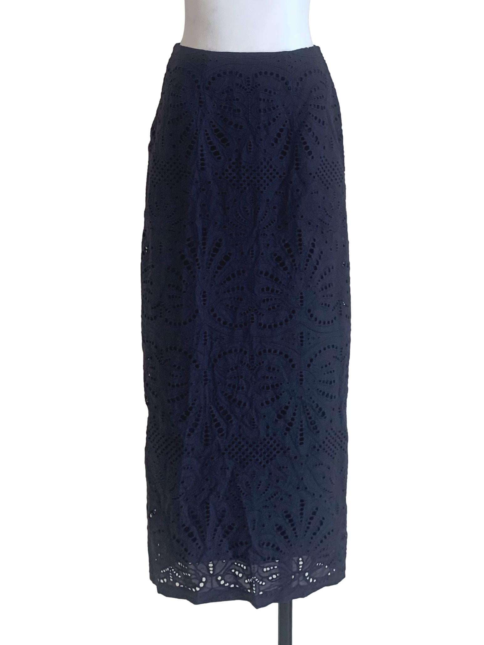 Berry Blue Pattern Sheath Skirt