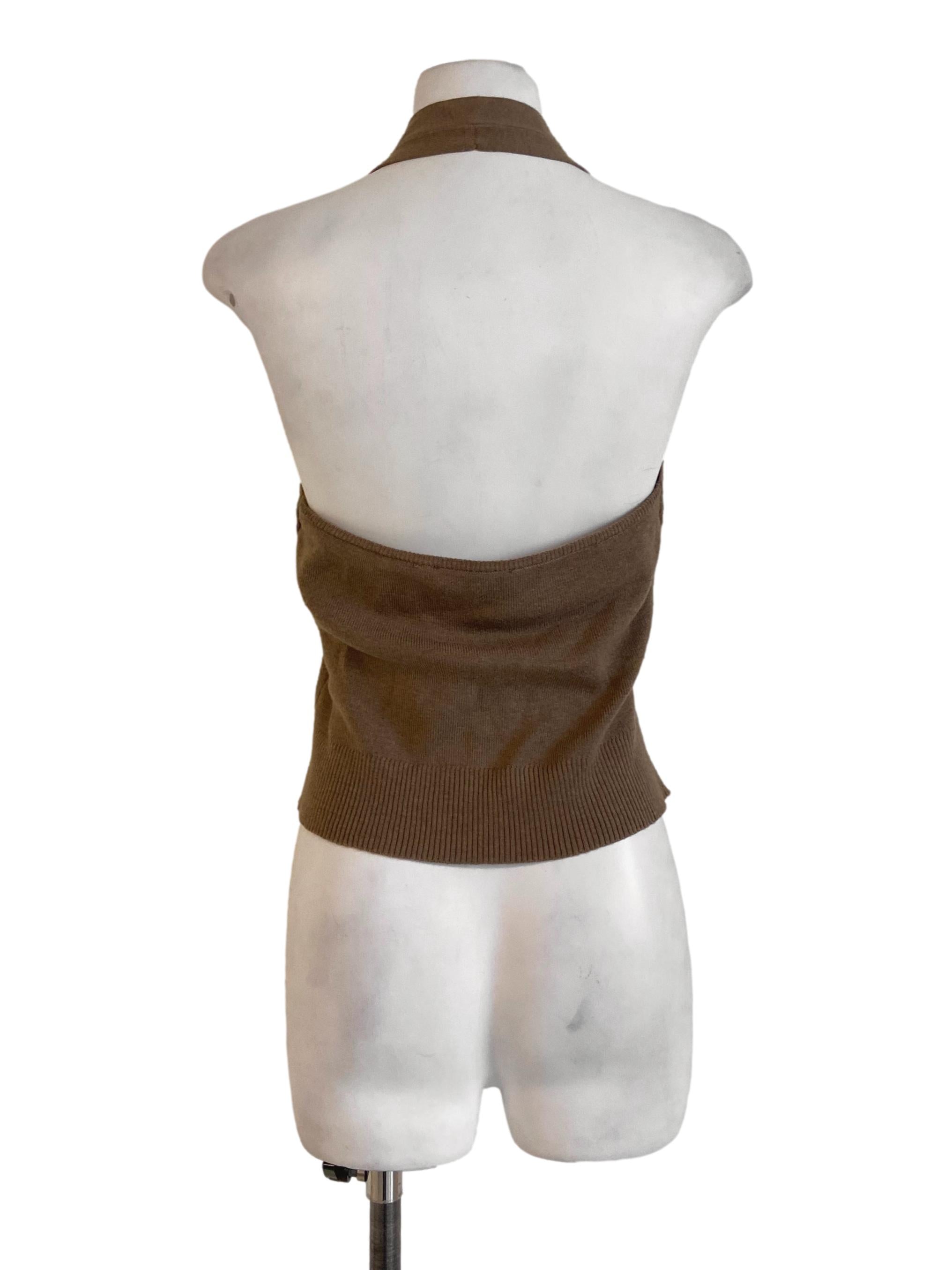 Tortillas Brown Halter Neck Crop Top LB