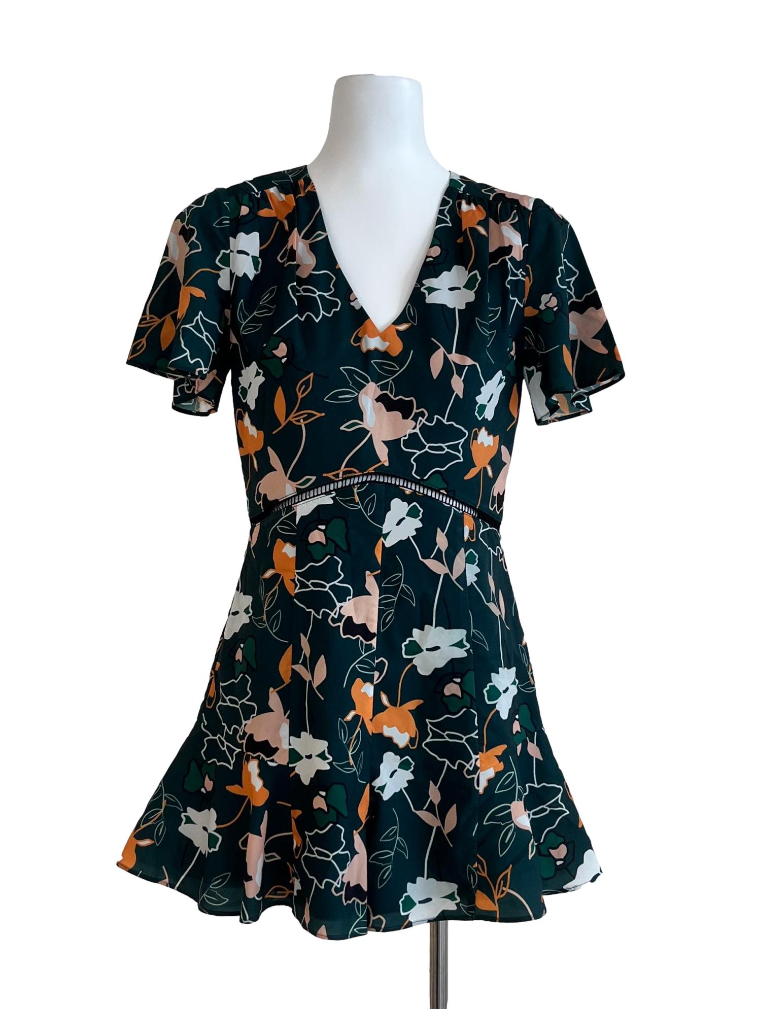 Green Floral Pattern Dress
