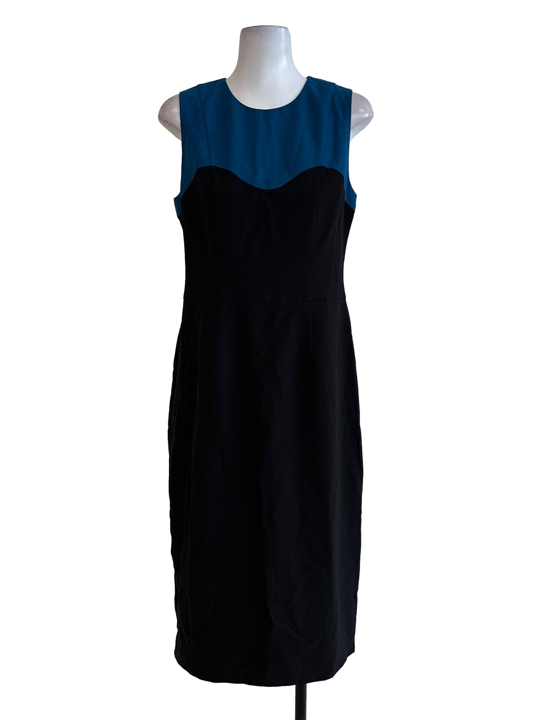Blue Black Plain Dress