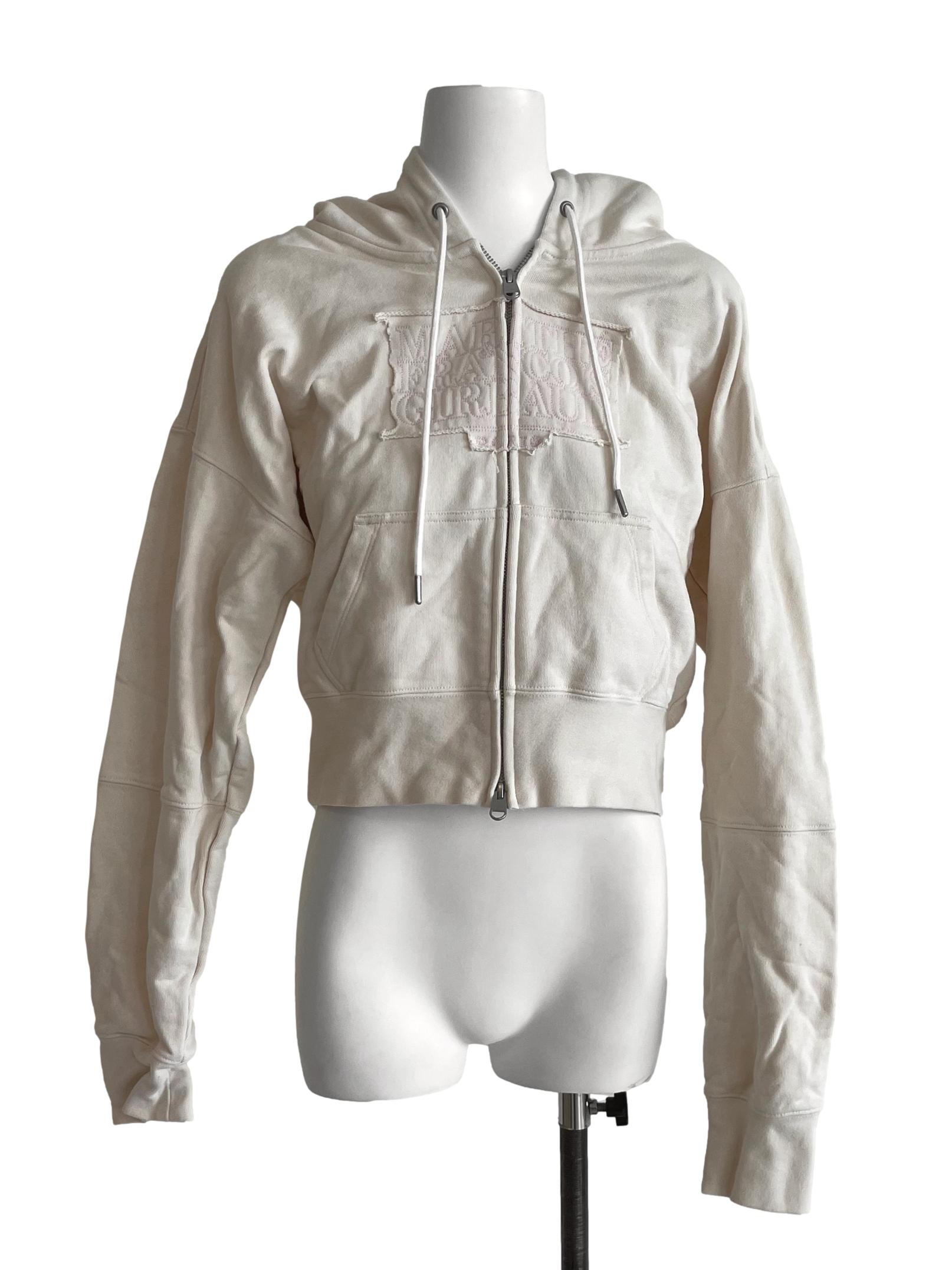 Off White Cropped Hoodie